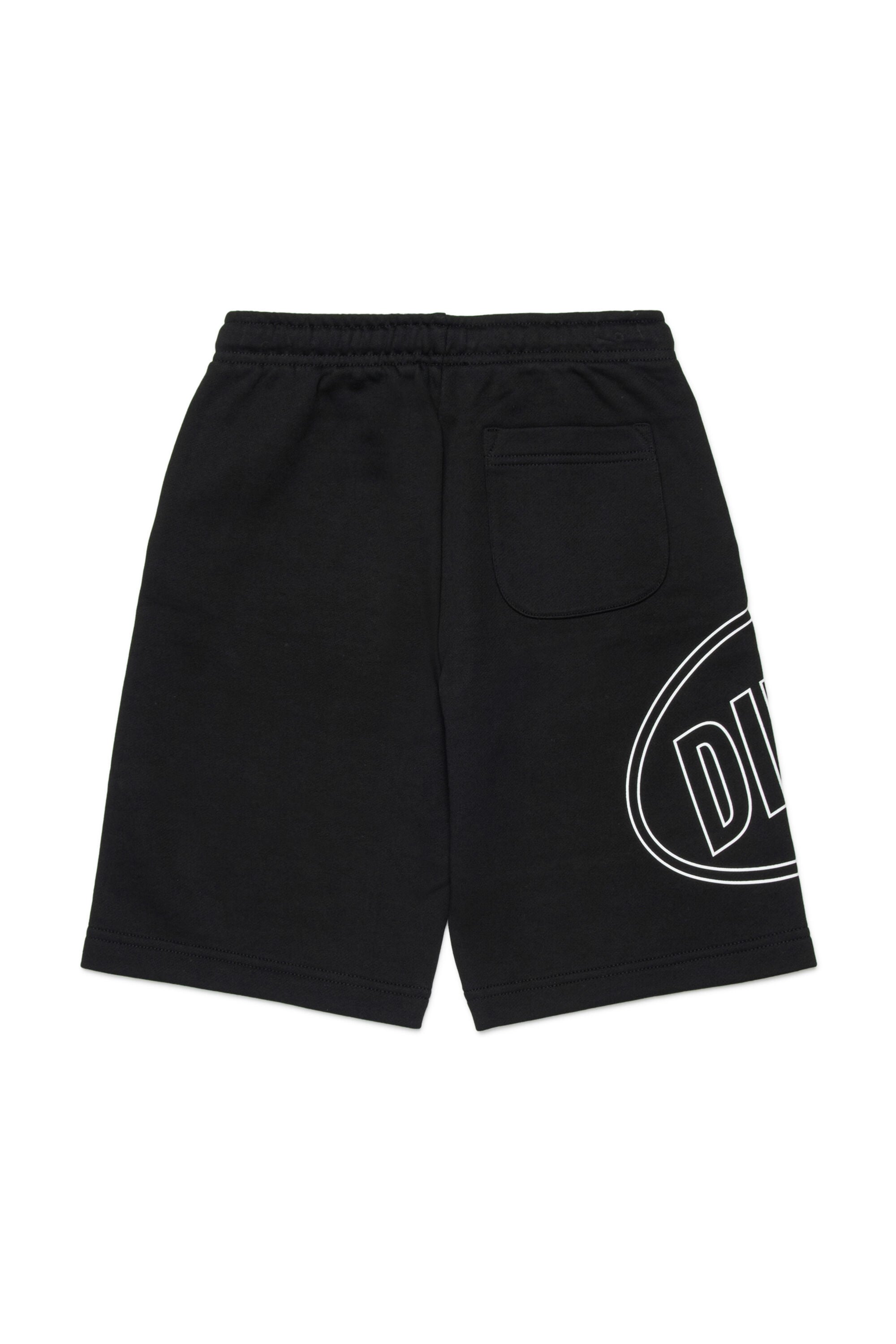 Diesel - PCIRCLE SHORT, Man's Cotton bermudas with maxi print in Black - 2