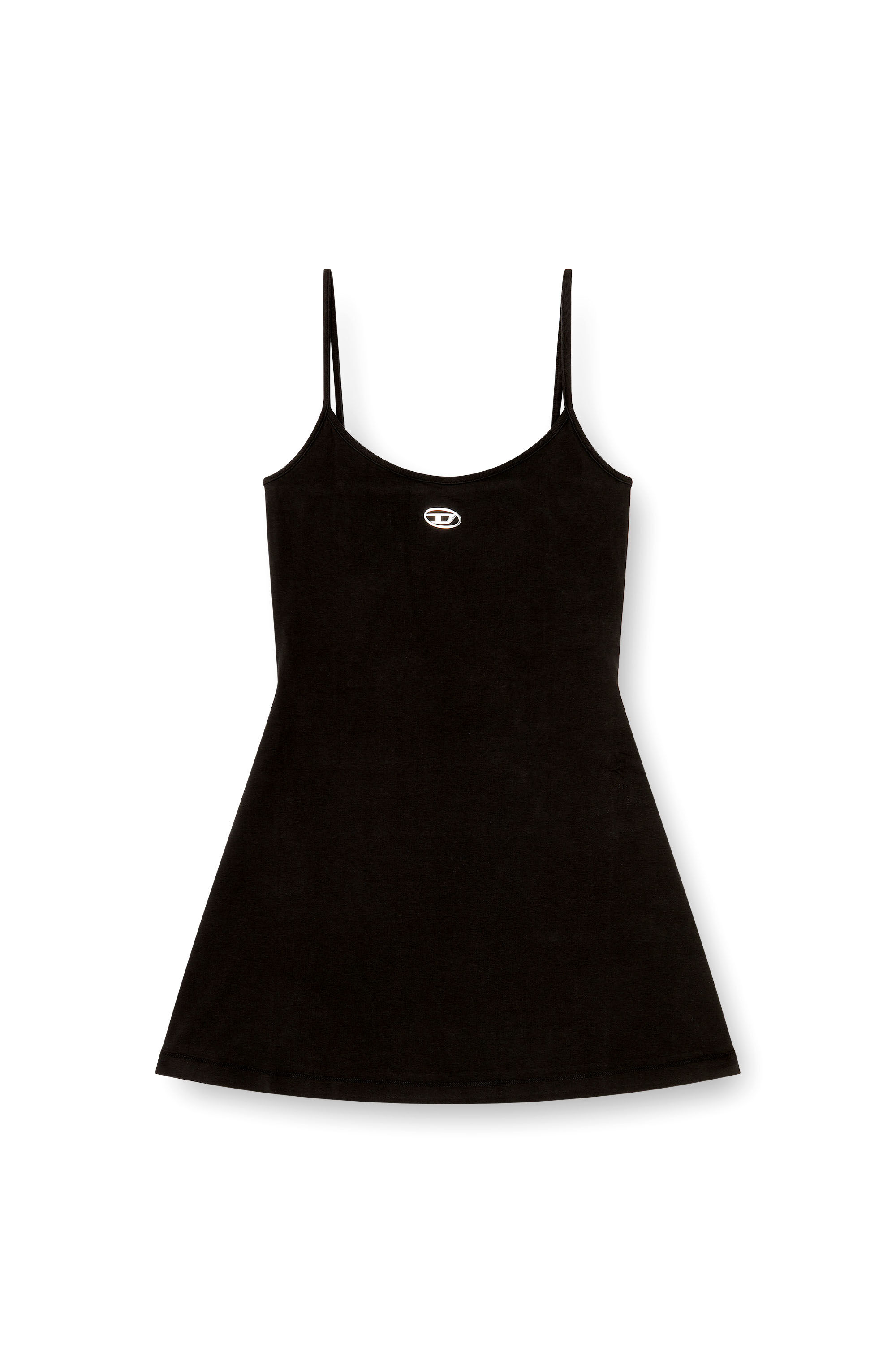 Diesel - D-NEWHOP-OD, Woman's Mini dress in cotton with Oval D logo in Black - 2
