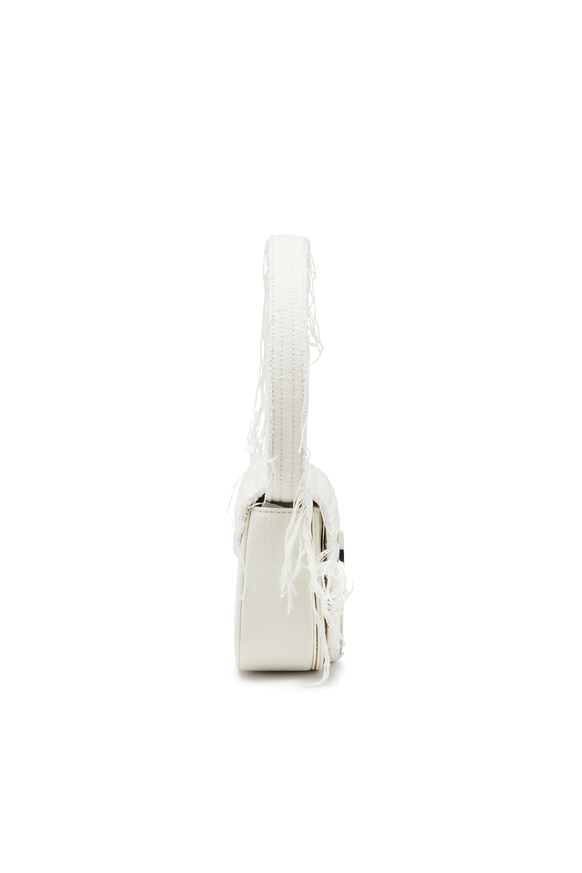 Diesel - 1DR, Woman's 1DR-Iconic shoulder bag in canvas and leather in White - 4