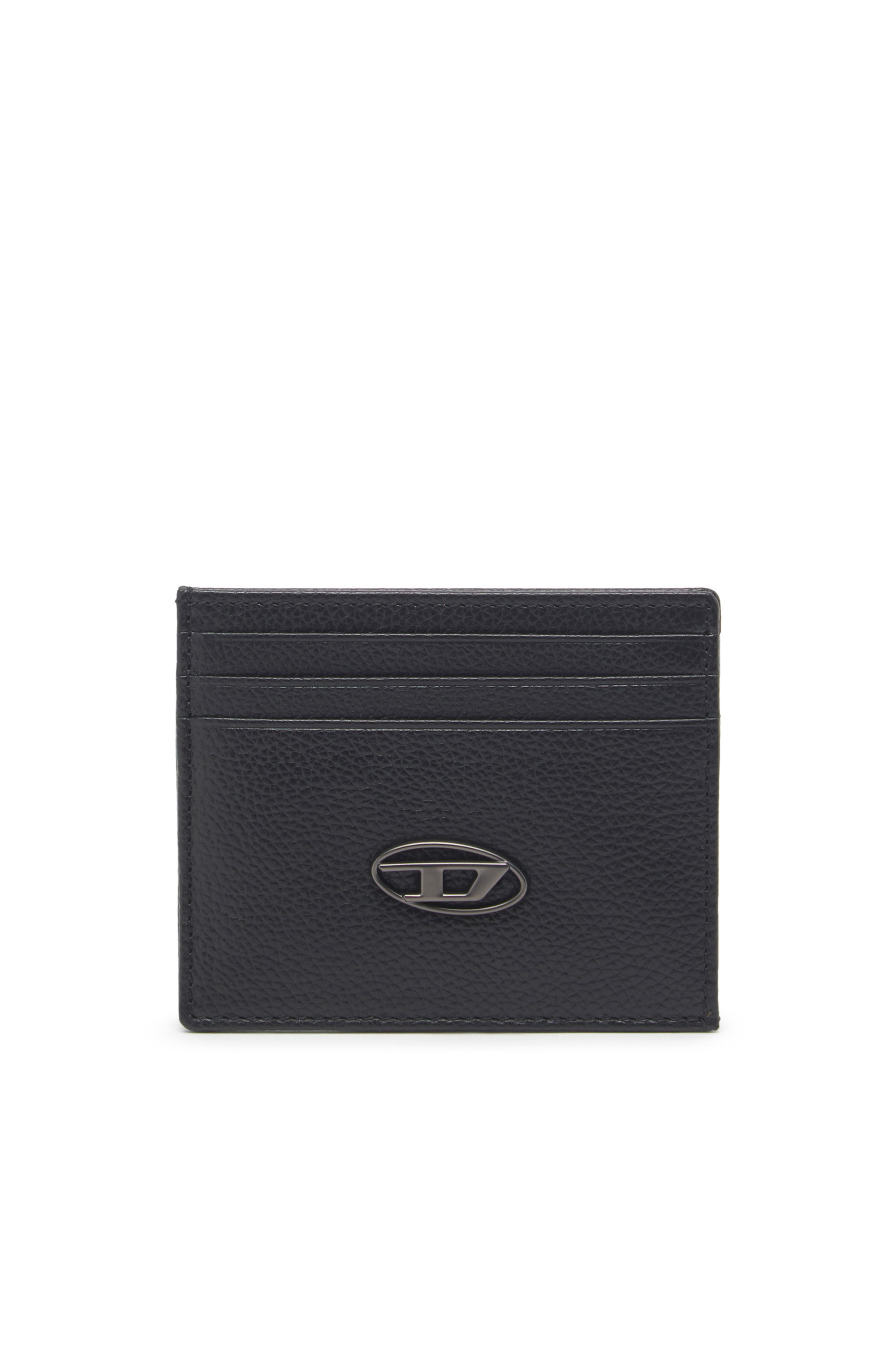 Diesel - CARD CASE, Man Card case in grained leather in Black - Image 1