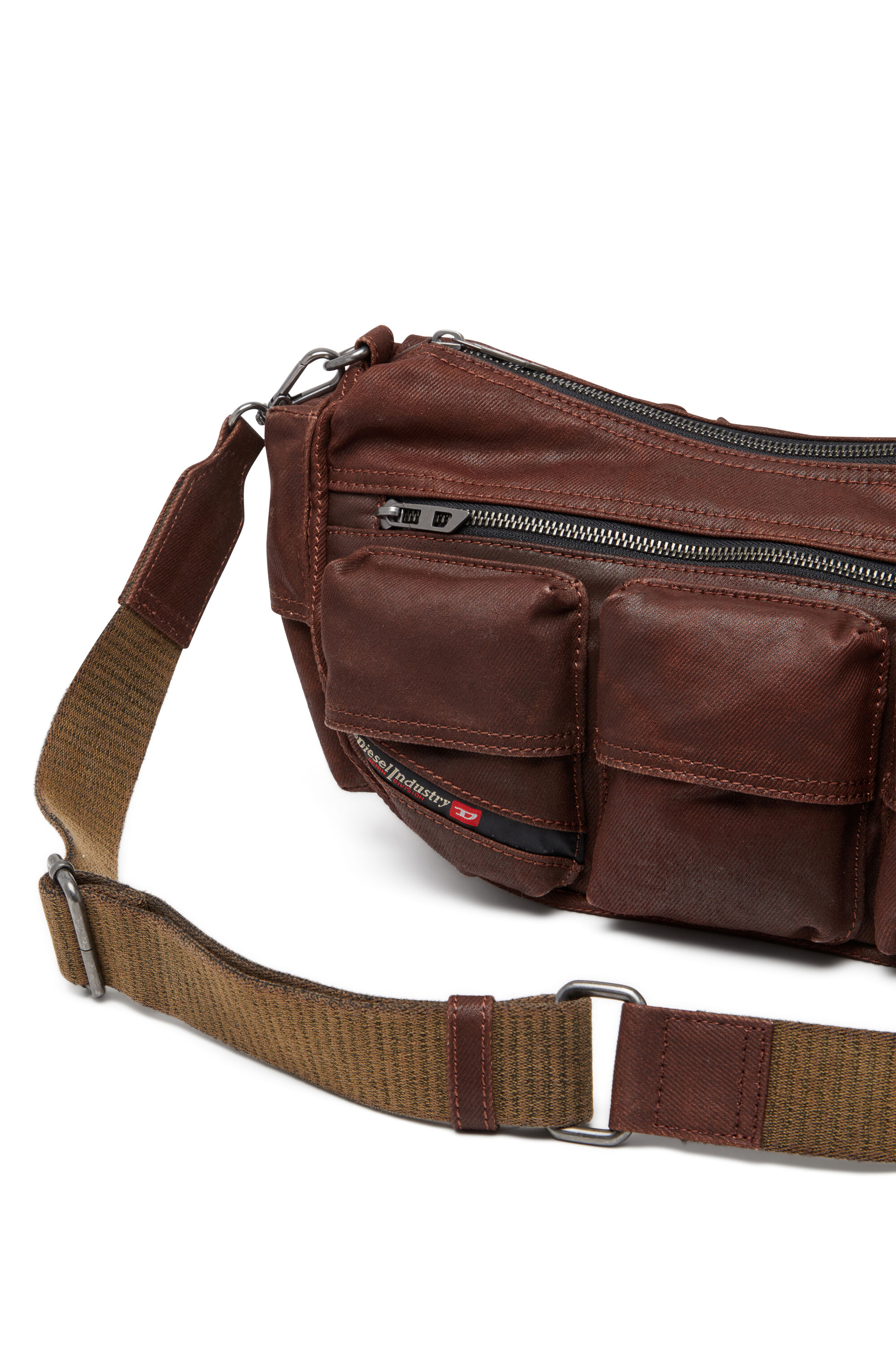 Diesel - MULTI-PKTS SHOULDER BAG X, Unisex's Multi-Pockets - Cotton bag with multiple pockets in Brown - 5