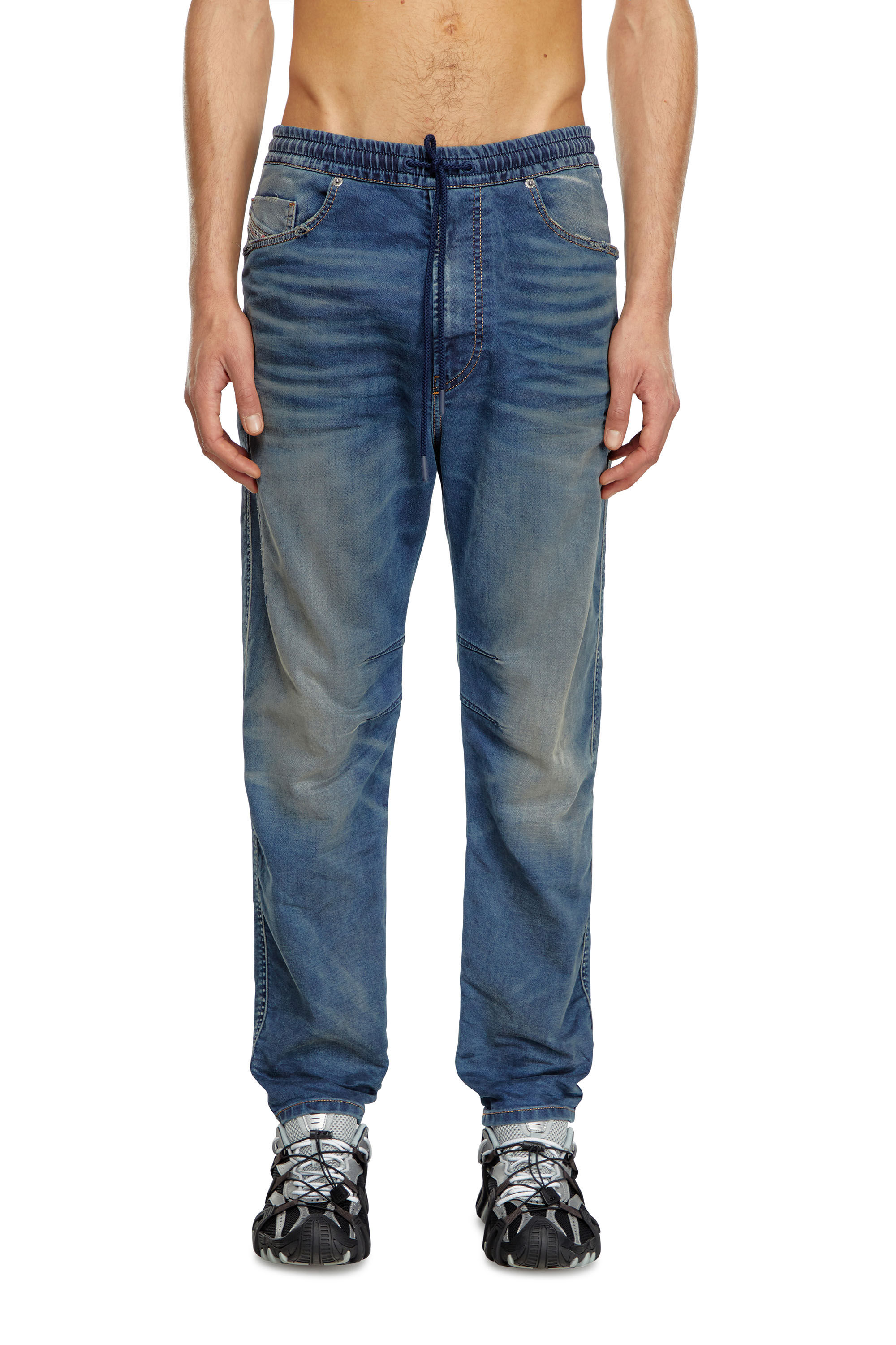 Diesel - Man's Tapered 2040 D-Amage Joggjeans® 068MC, Medium blue - 3