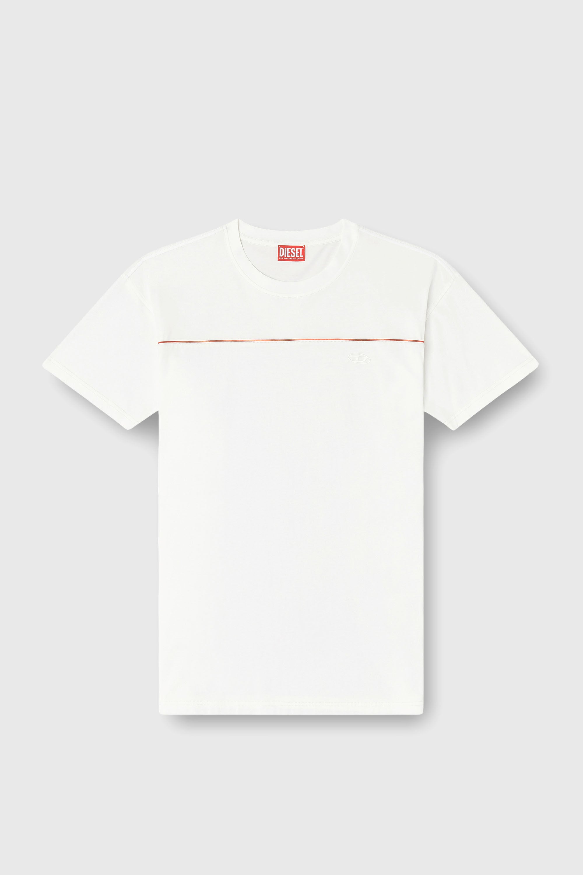 Diesel - T-NORM-PIPING, Man's T-shirt with contrast piping in White - 2