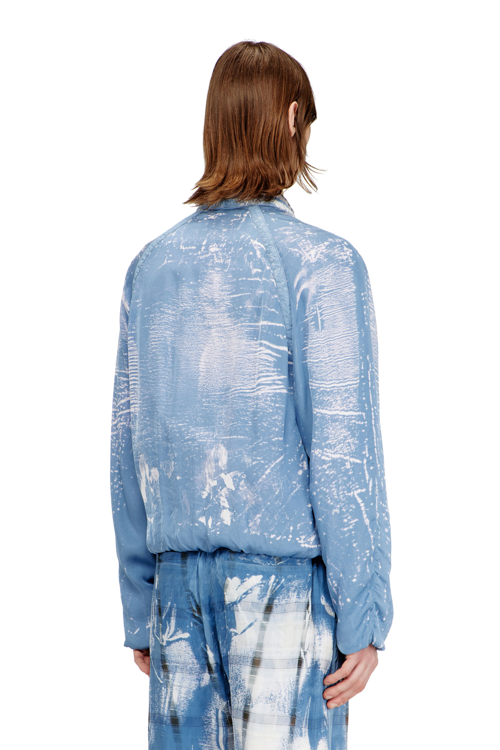 Diesel - J-ORION-PLAIN, Man's Shirt-collar jacket with X-ray effect in Light Blue - 4