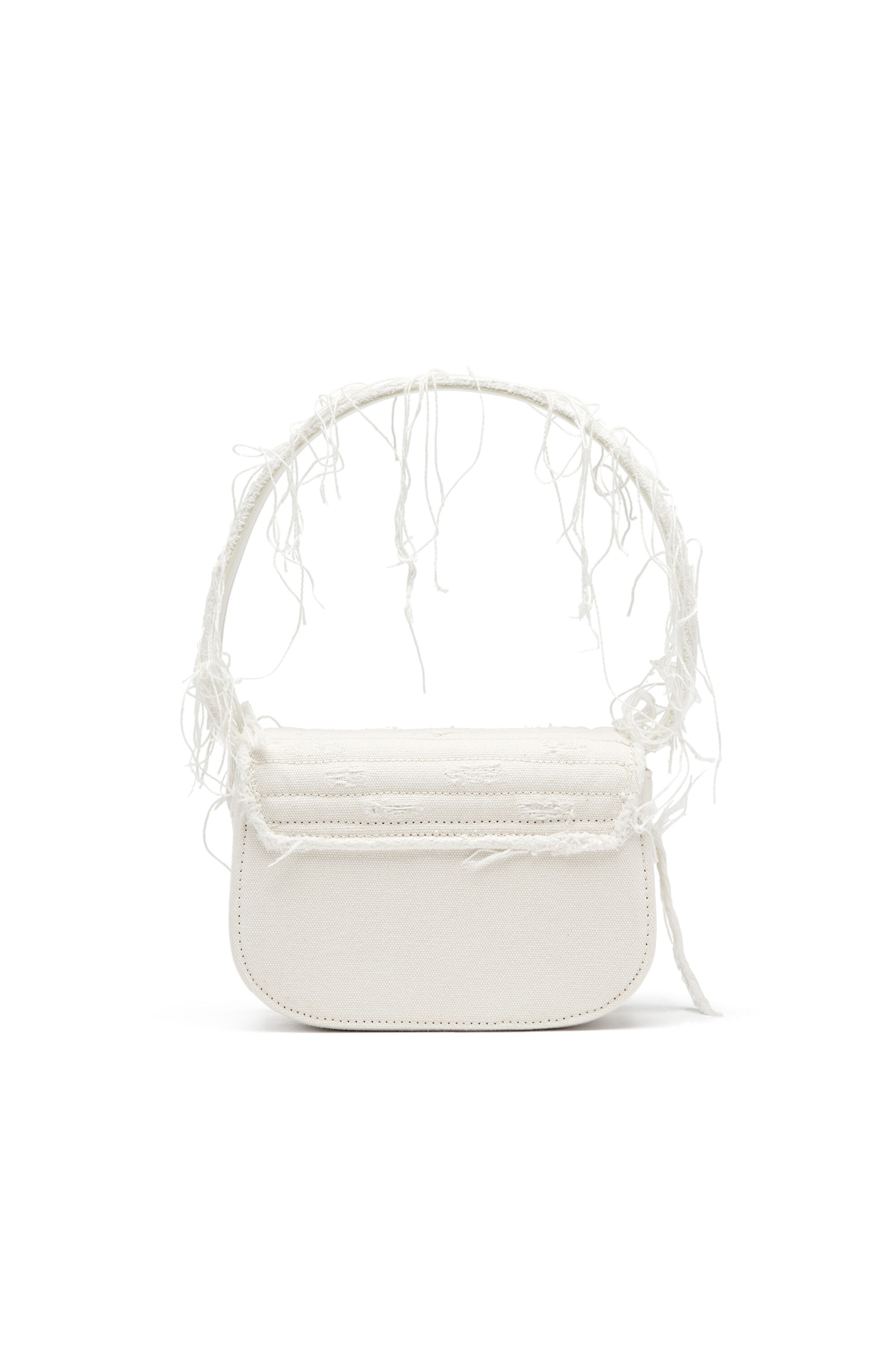 Diesel - 1DR, Woman's 1DR-Iconic shoulder bag in canvas and leather in White - 3