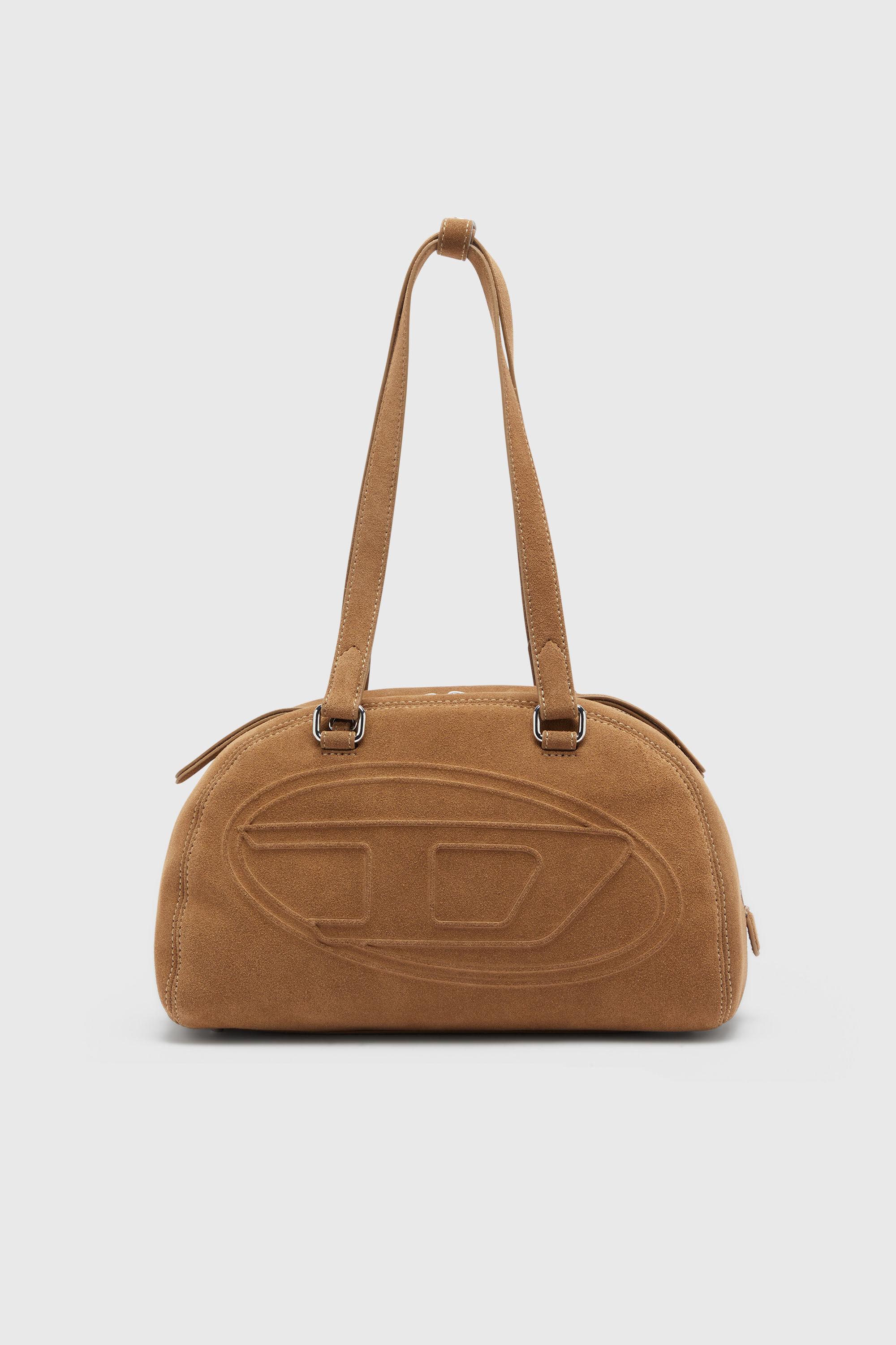 Diesel - 1DR DOME SHOULDER, Unisex's 1DR Dome-Suede shoulder bag with Oval D logo in Beige - 2