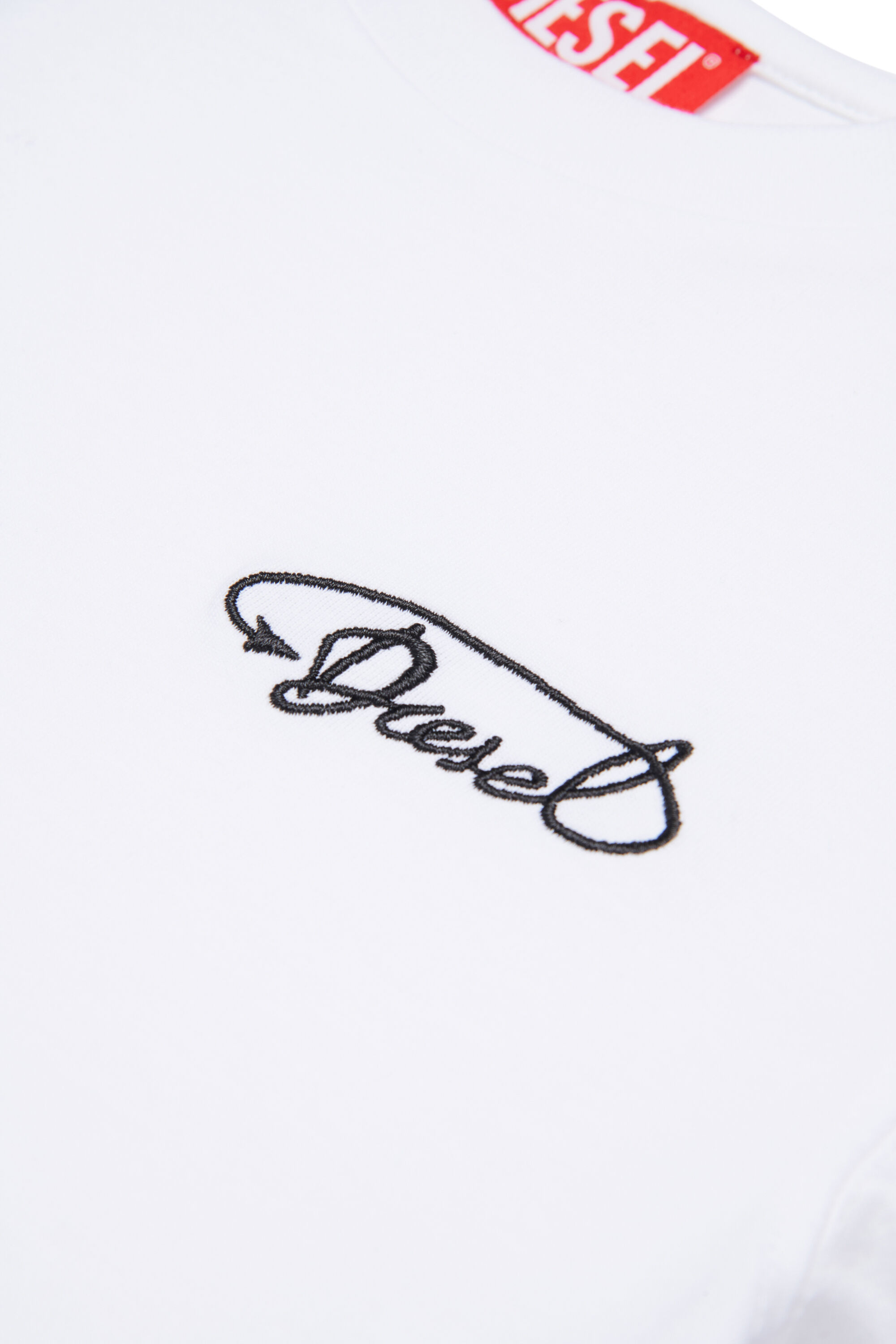 Diesel - TDIEGORL13, Man's Cotton t-shirt with embroidered logo in White - 4