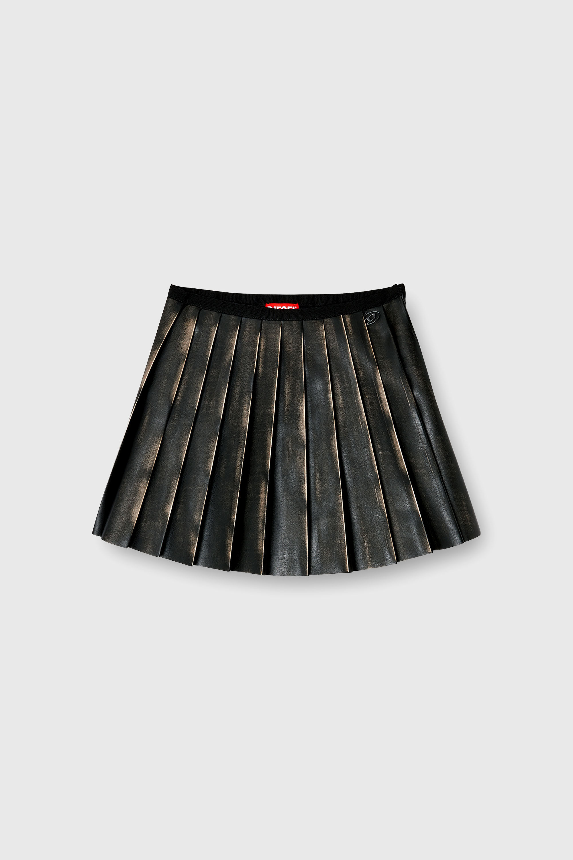 Diesel - O-SAKA-MINI, Woman's Short pleated skirt with distressed effect in Brown - 2