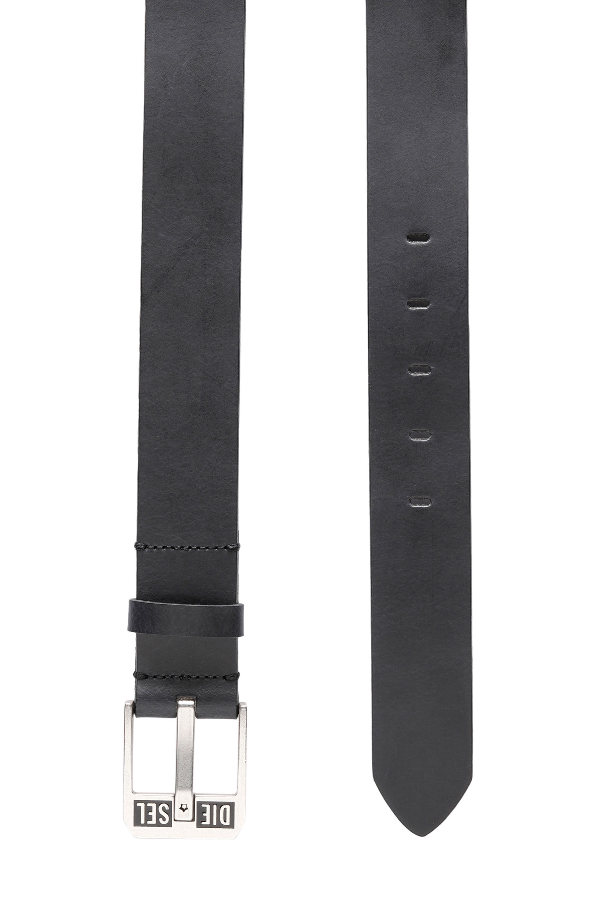 Diesel - BLUESTAR II, Man's Leather belt with star logo buckle in Dark Blue - 3