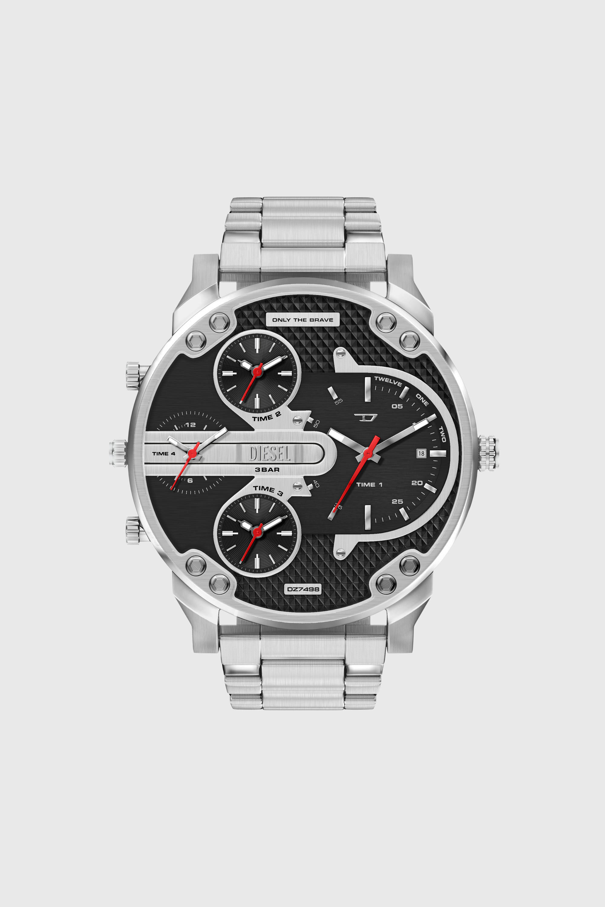 Diesel - DZ7498 WATCH, Man's Mr. Daddy Slim date stainless steel watch in Silver - 1