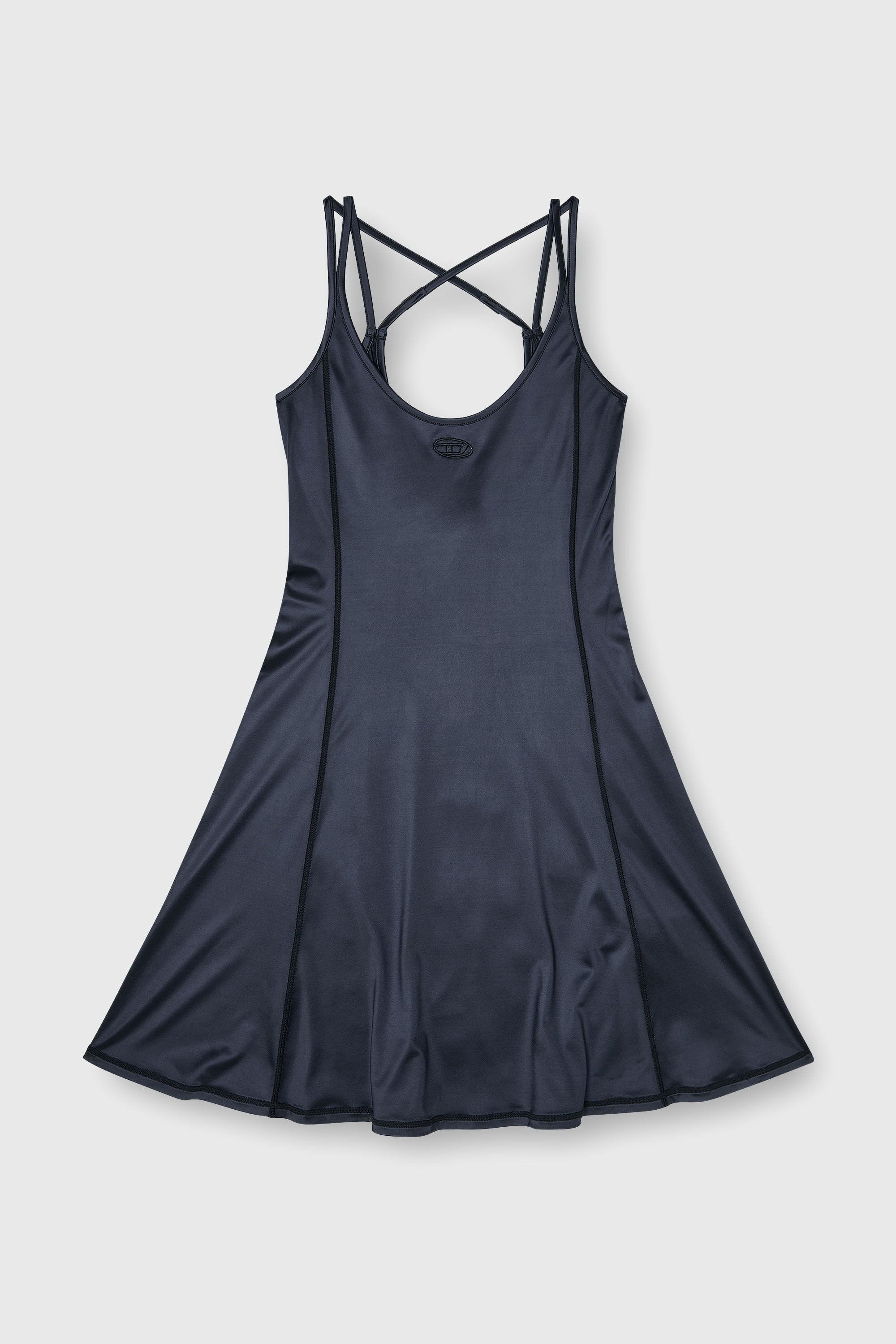 Diesel - D-IMMY, Woman's Fluid mini dress with double straps in Black - 2