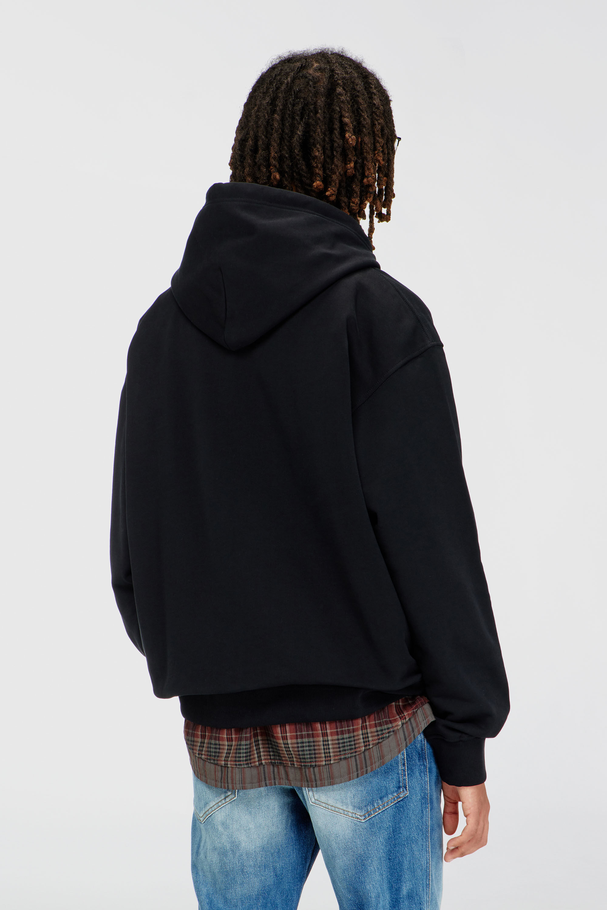 Diesel - S-MACS-HOOD-OD, Man's Oversized hoodie with metallic logo in Black - 4