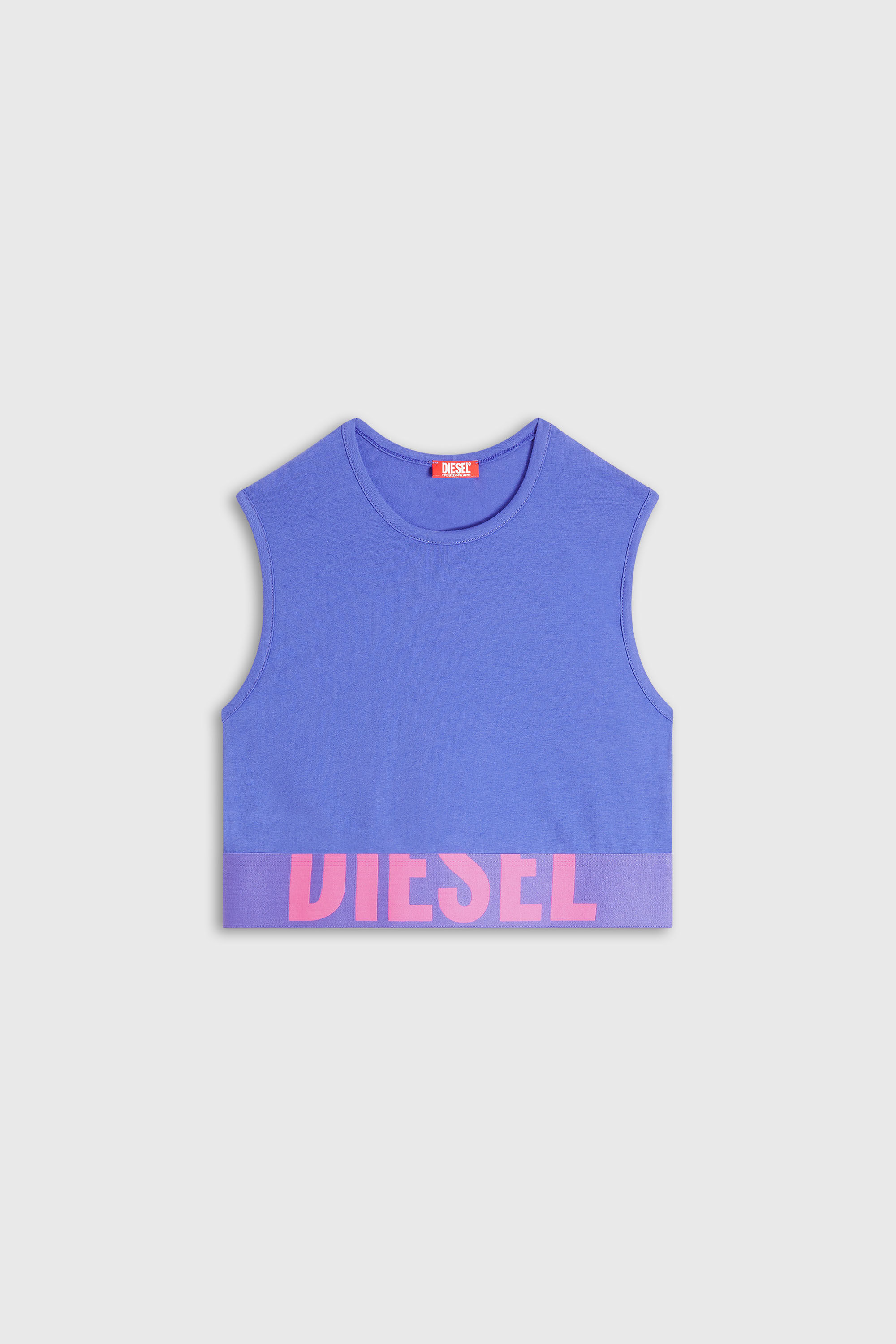 Diesel - ADA-D-POP, Woman's Cropped tank top with cut-off logo in null - 6