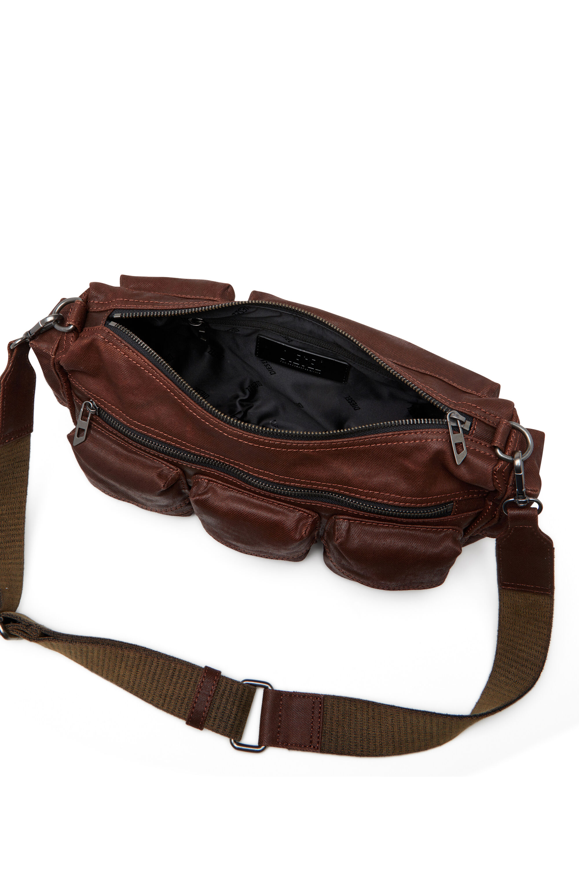 Diesel - MULTI-PKTS SHOULDER BAG X, Unisex's Multi-Pockets - Cotton bag with multiple pockets in Brown - 2