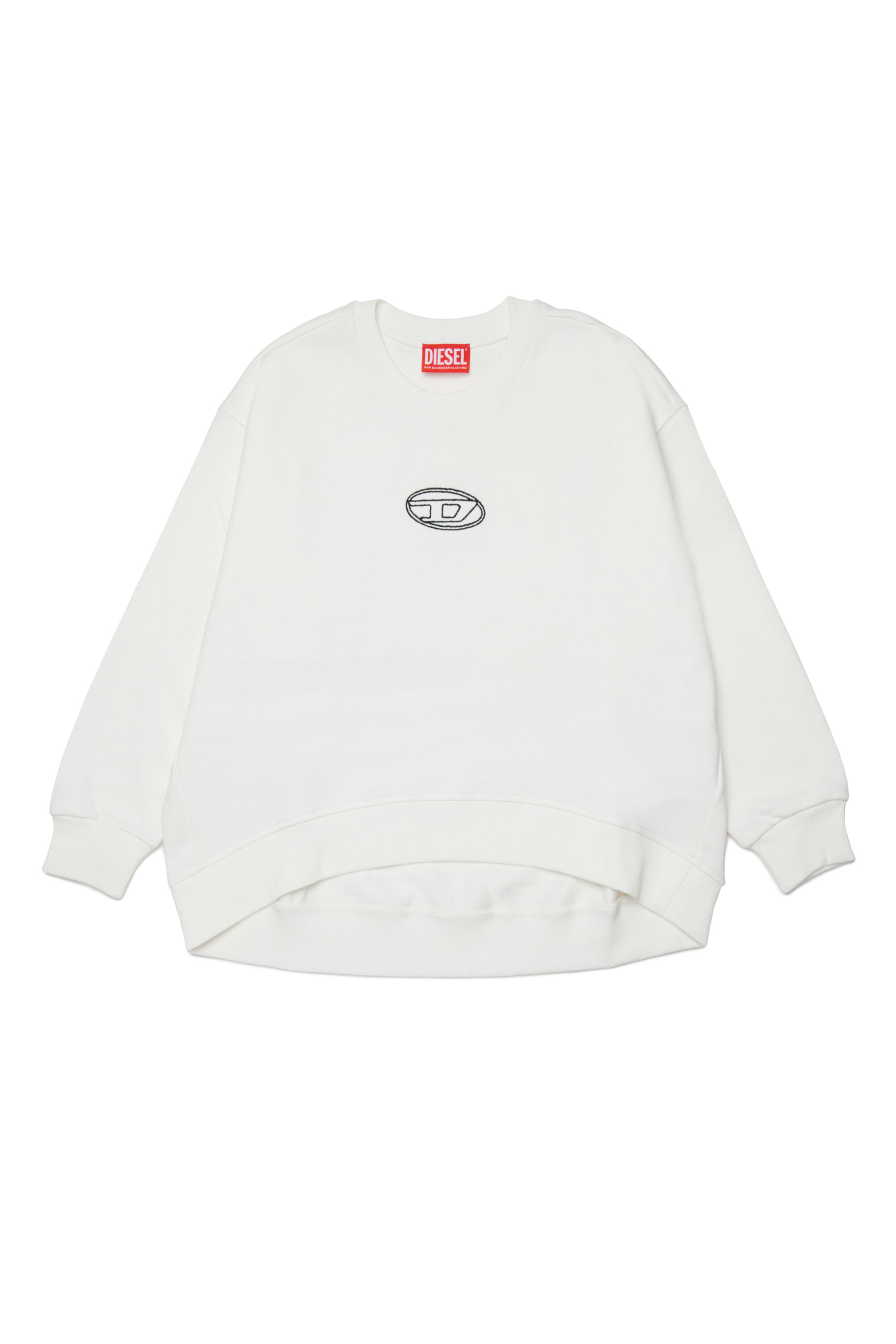 Diesel - SKIPRYS, Woman's Oversized sweatshirt with embroidery in White - 1