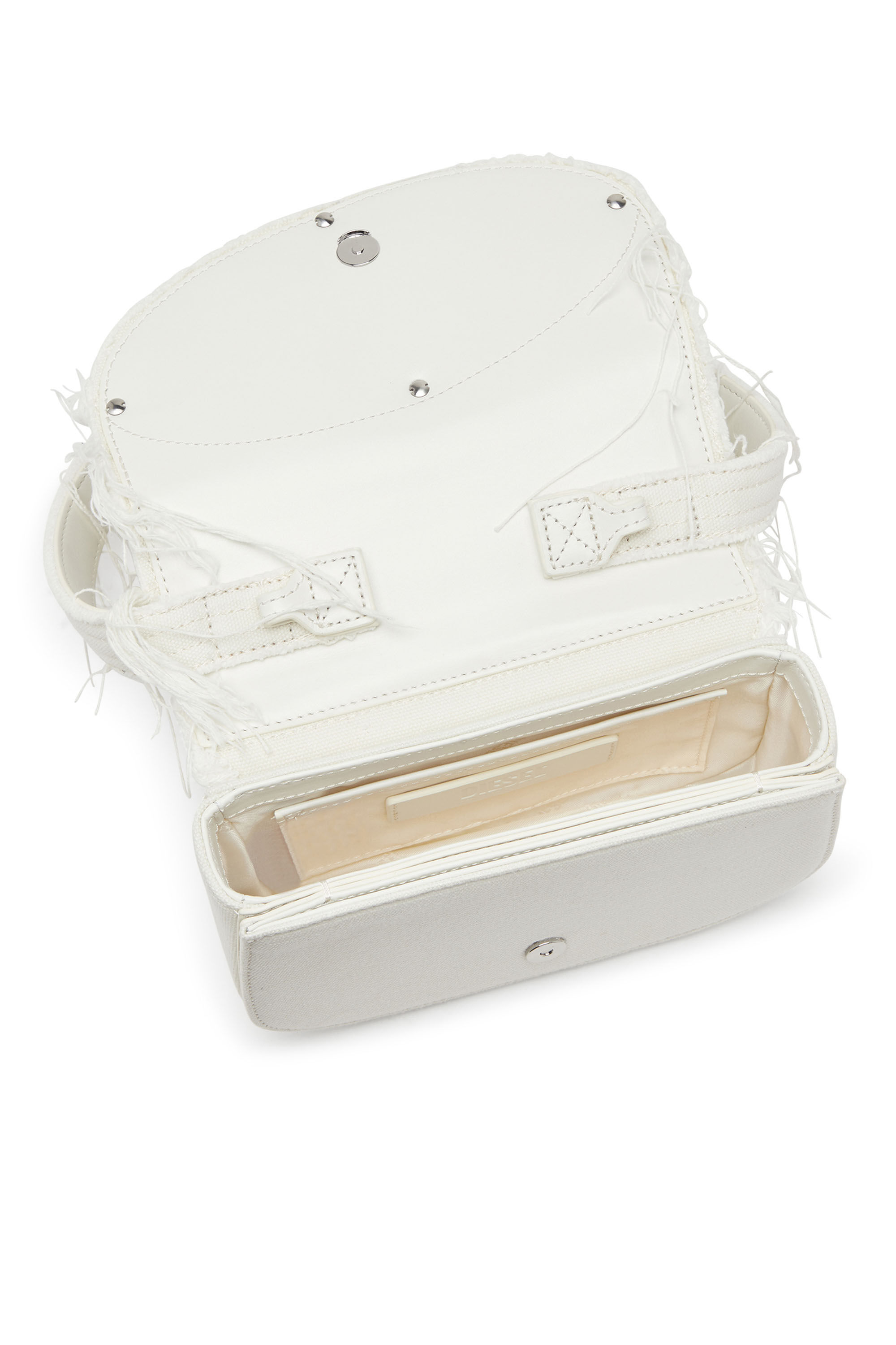 Diesel - 1DR, Woman's 1DR-Iconic shoulder bag in canvas and leather in White - 5