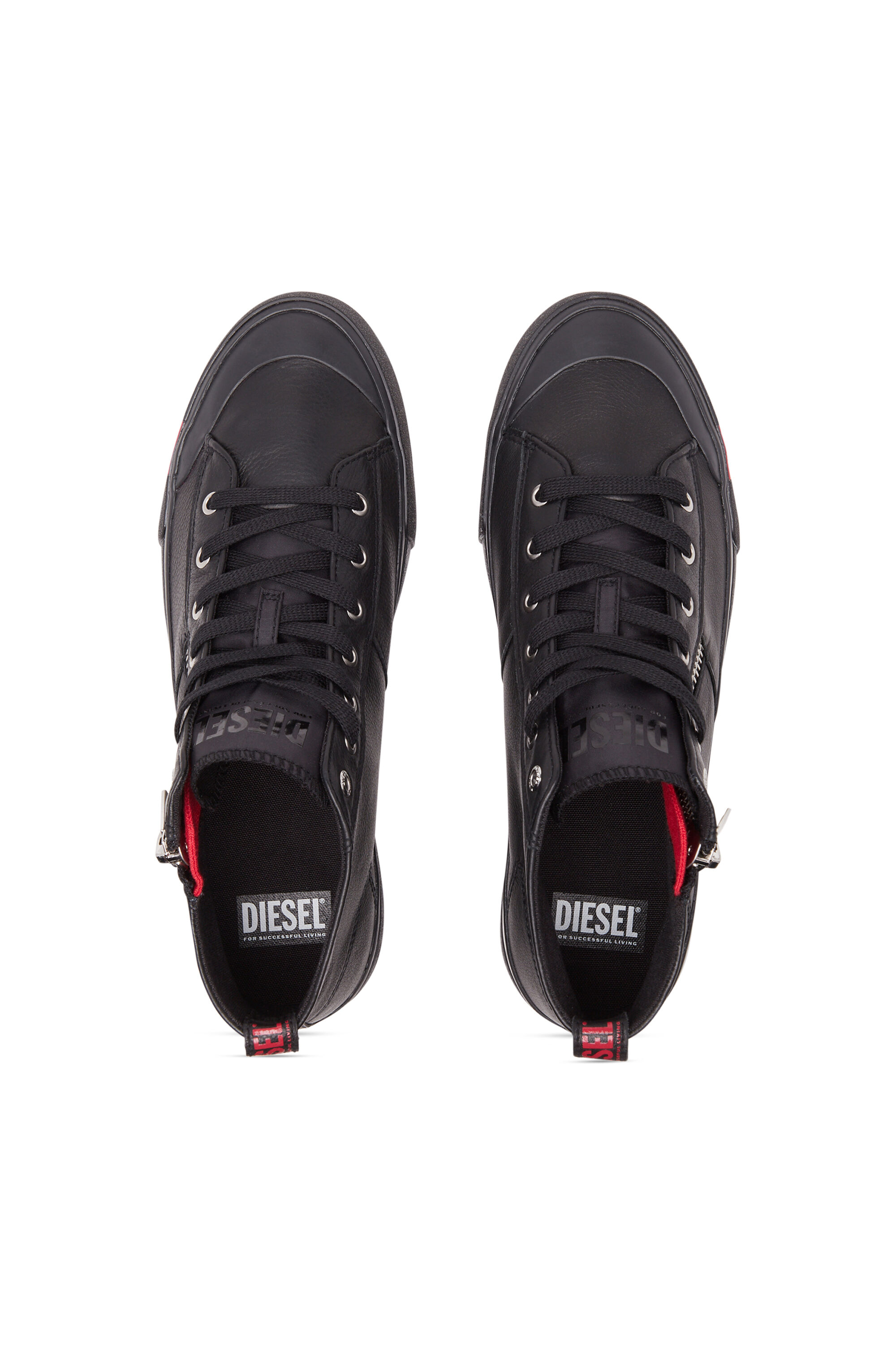 Diesel - S-ATHOS ZIP, Man S-Athos Zip-High-top sneakers in premium leather in Black - Image 4