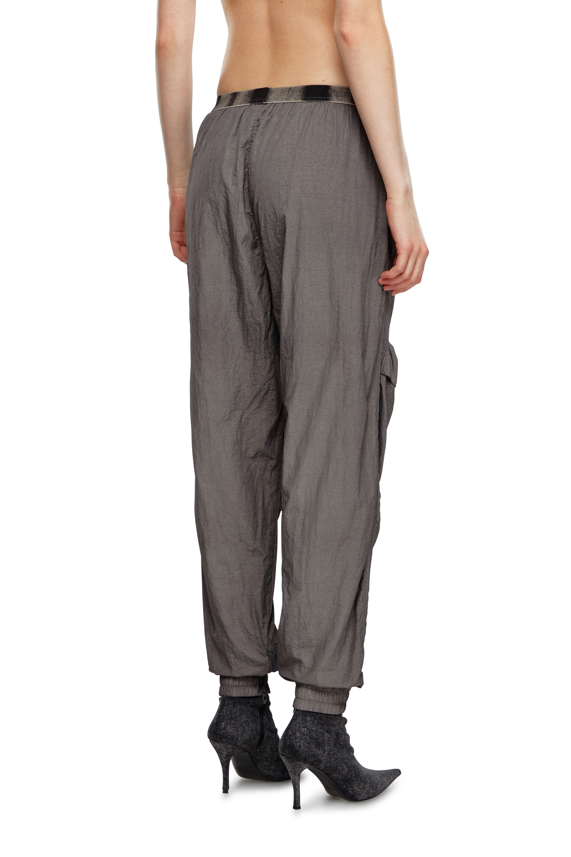 Diesel - P-ARADISE, Woman's Cargo pants in faded nylon in Grey - 4