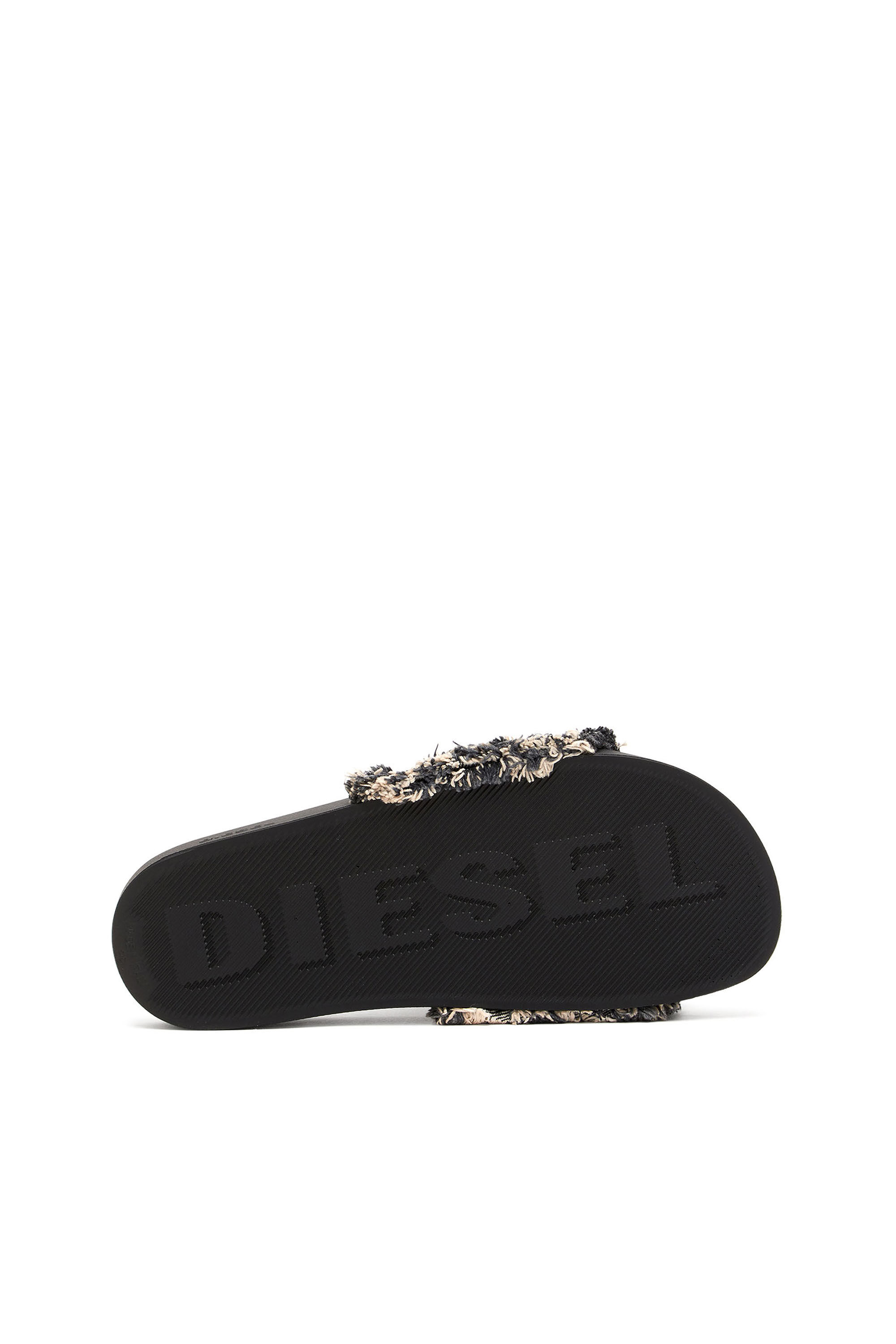 Diesel - SA-SLIDE D DENIM, Woman's Sa-Slide D-Fringed denim slides in Black - 5