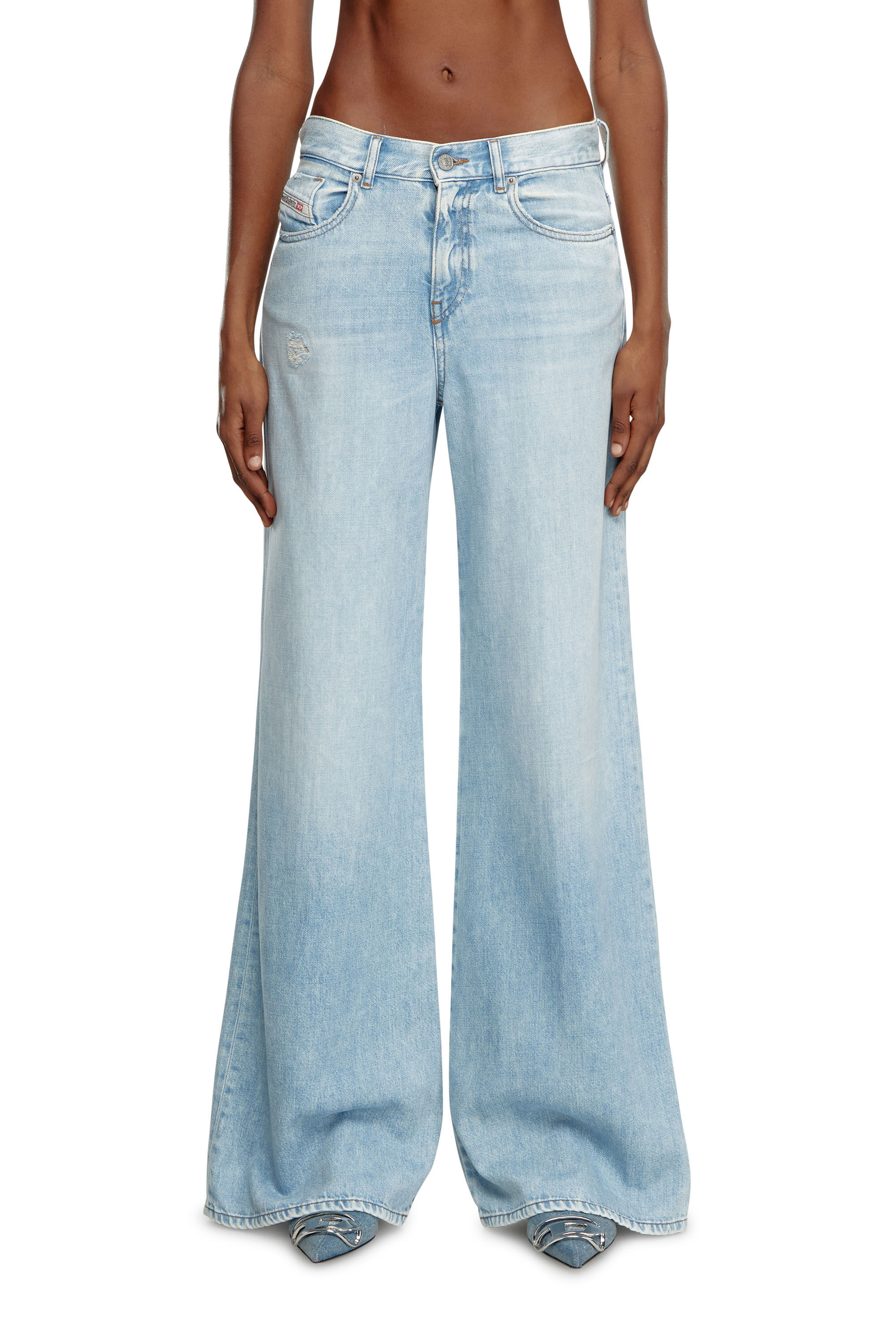 Diesel - Woman Bootcut and Flare Jeans 1978 D-Akemi 068MQ, Light Blue - Image 3