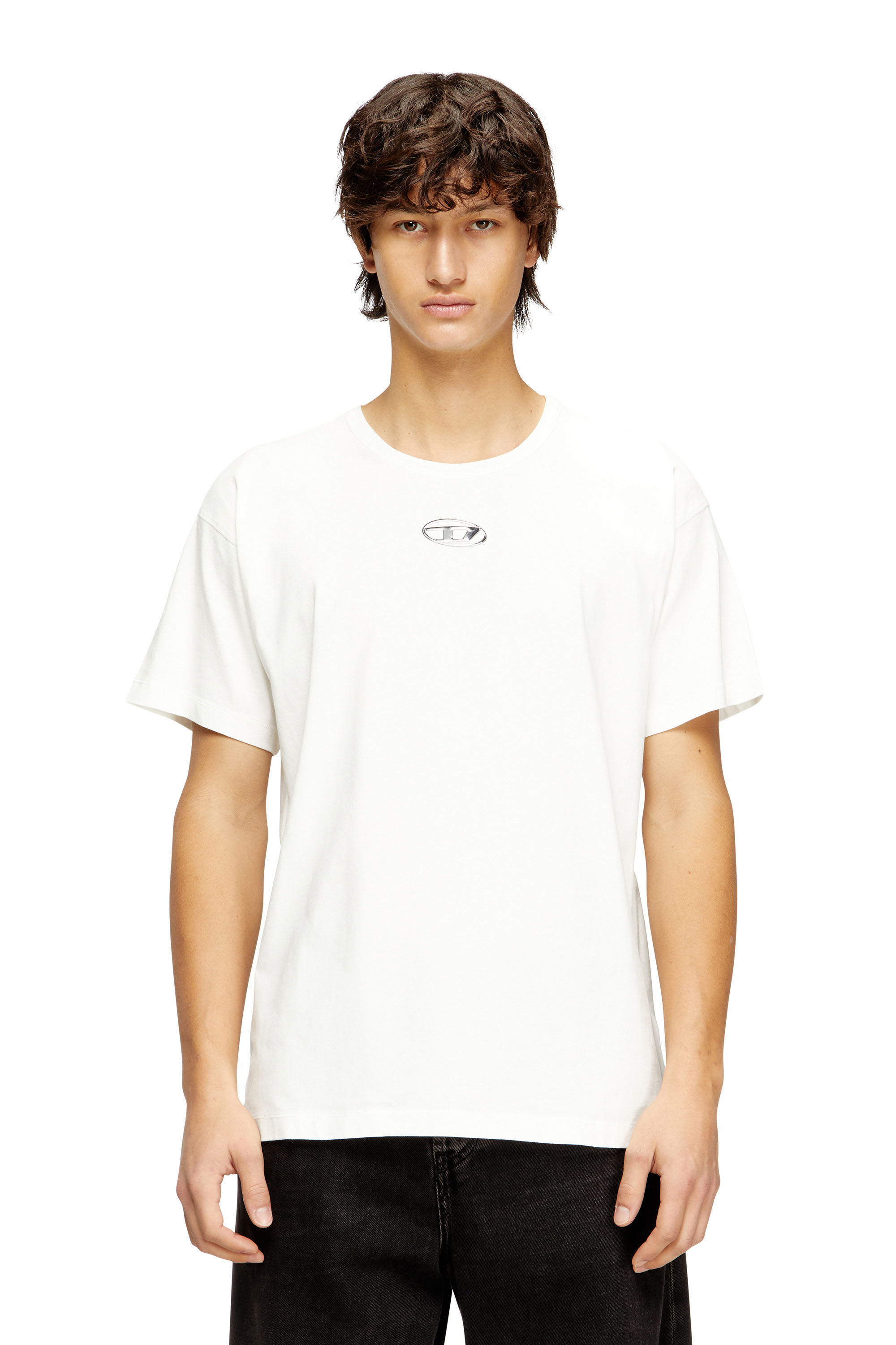 Diesel - T-NORM-IOD, Man's Light cotton T-shirt with metallic Oval D logo in null - 3