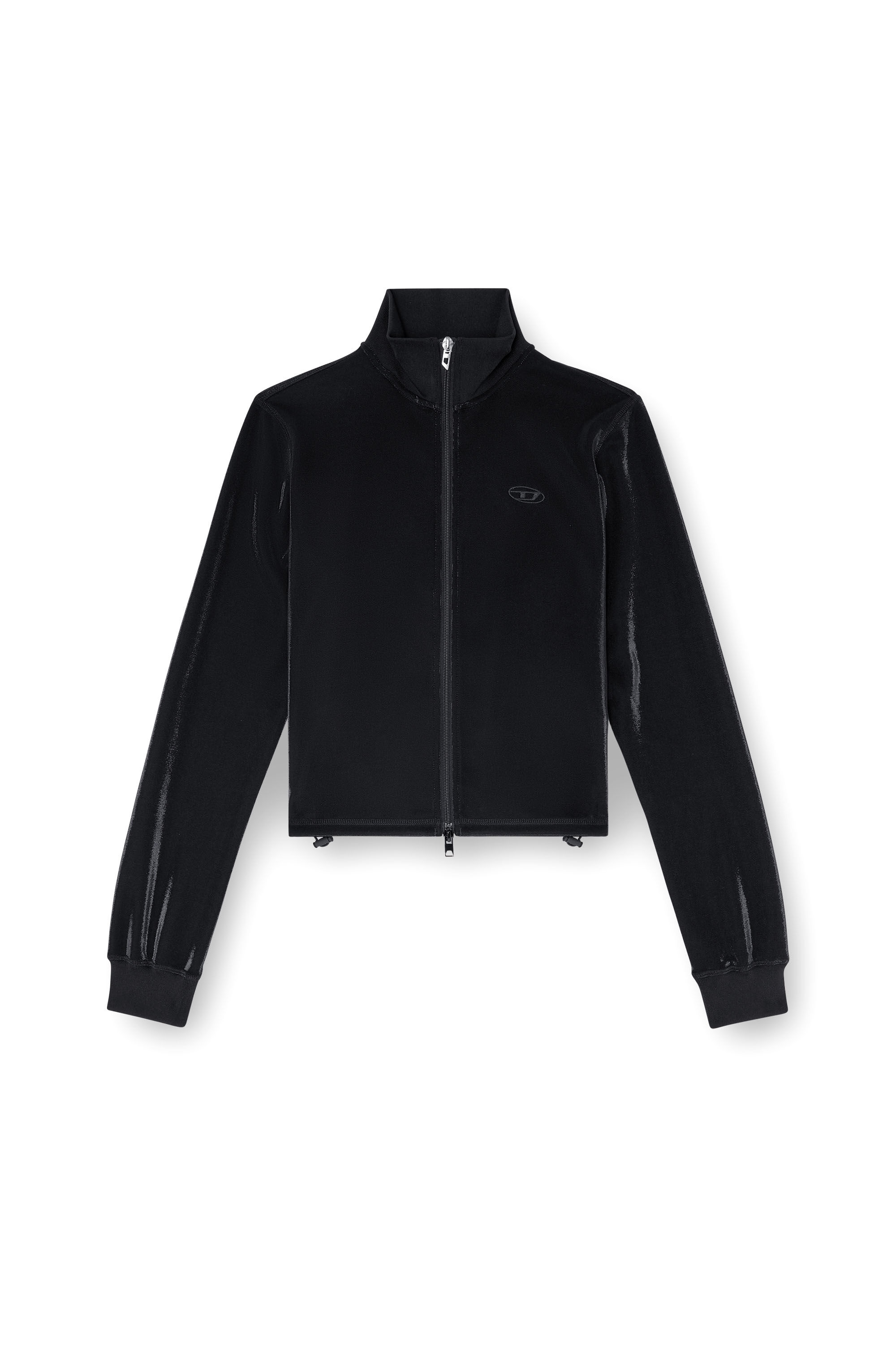 Diesel - F-ROSY, Woman's Zipped sweatshirt with shiny piquet effect in null - 2