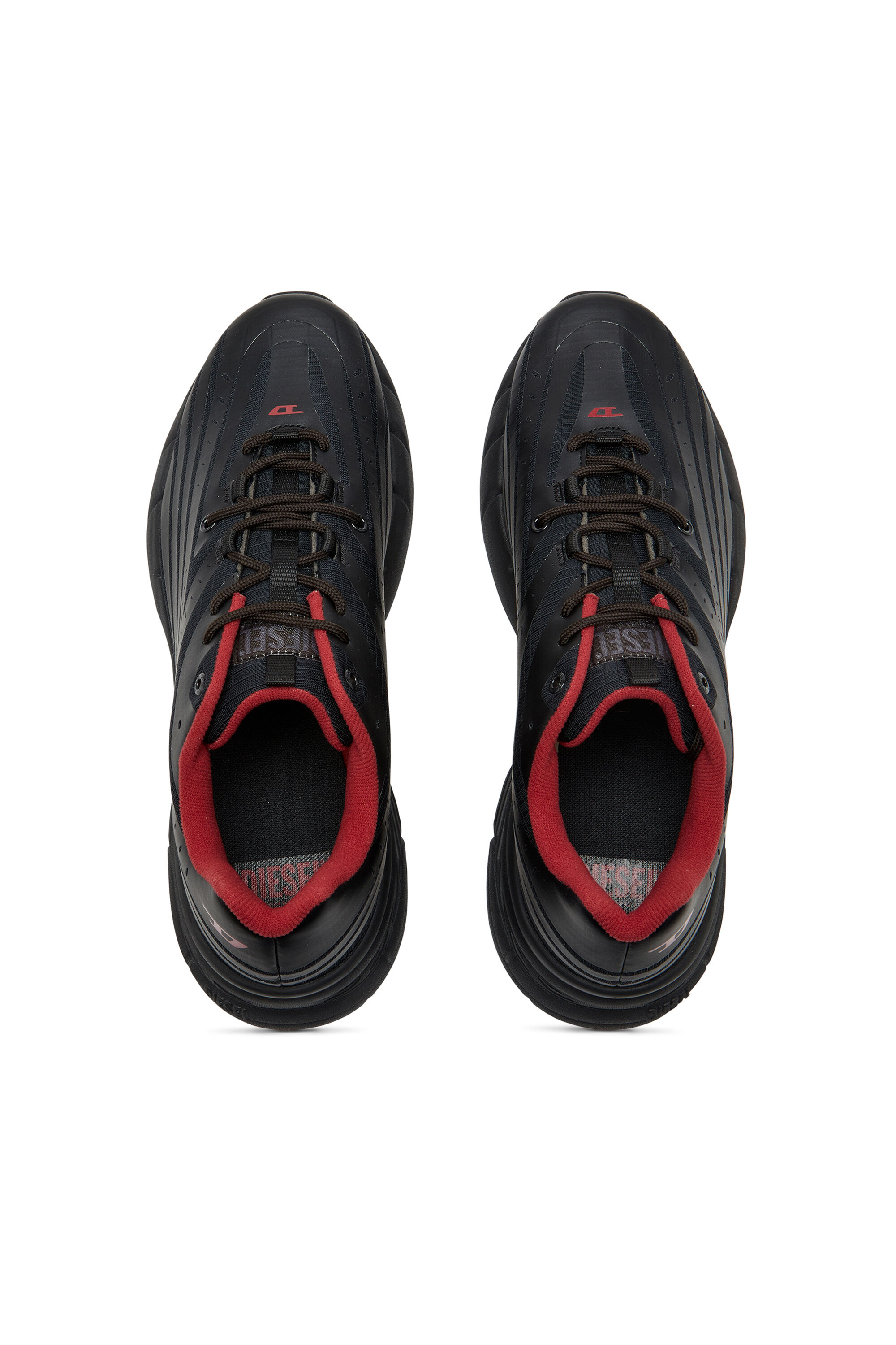 Diesel - D-AIRSPEED LOW, Man's D-Airspeed Low-Striped sneakers in coated ripstop in Black - 4