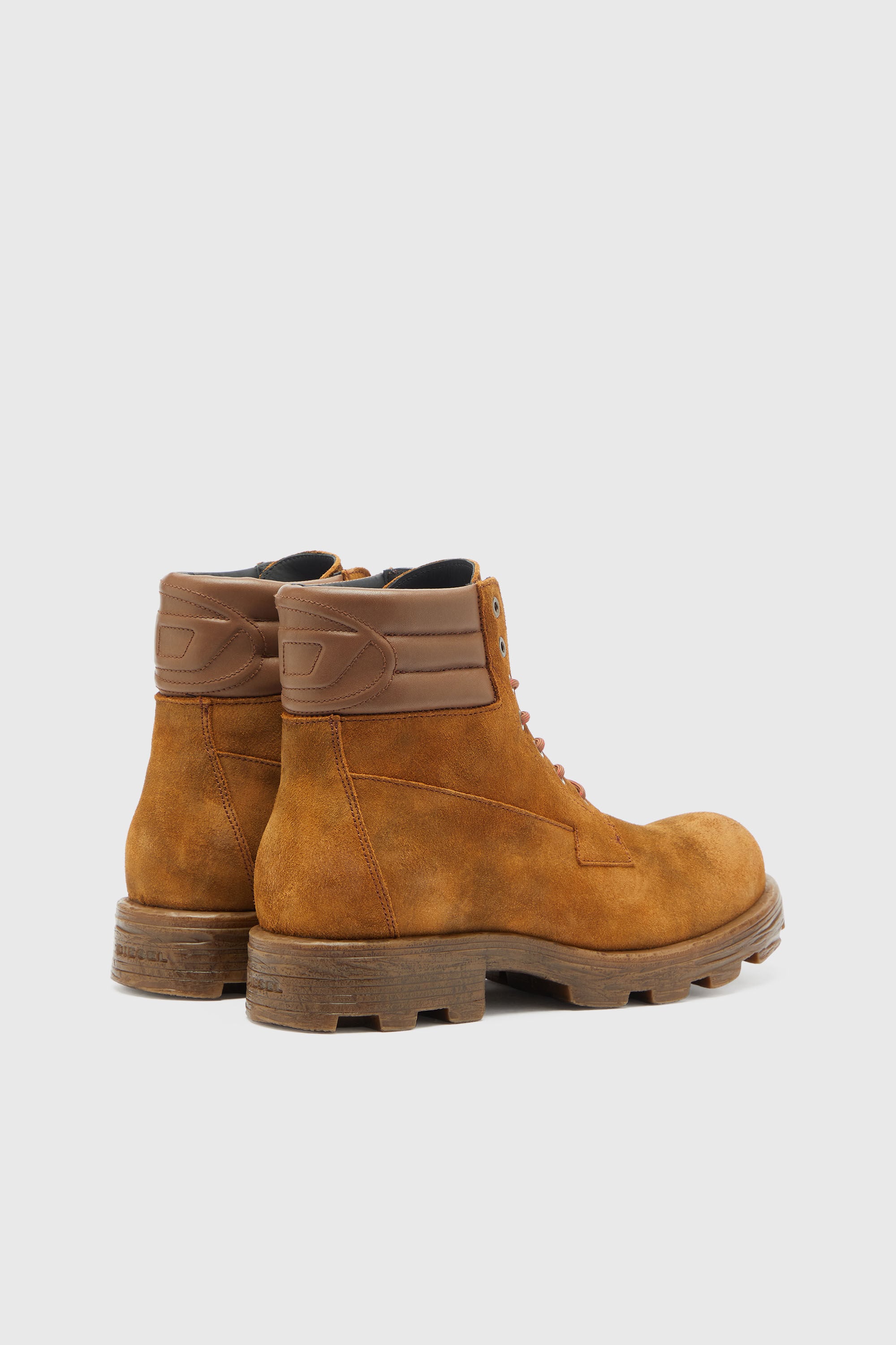 Diesel - D-HAMMER LACE UP, Man's D-Hammer - Combat boots in suede and leather in Camel - 3