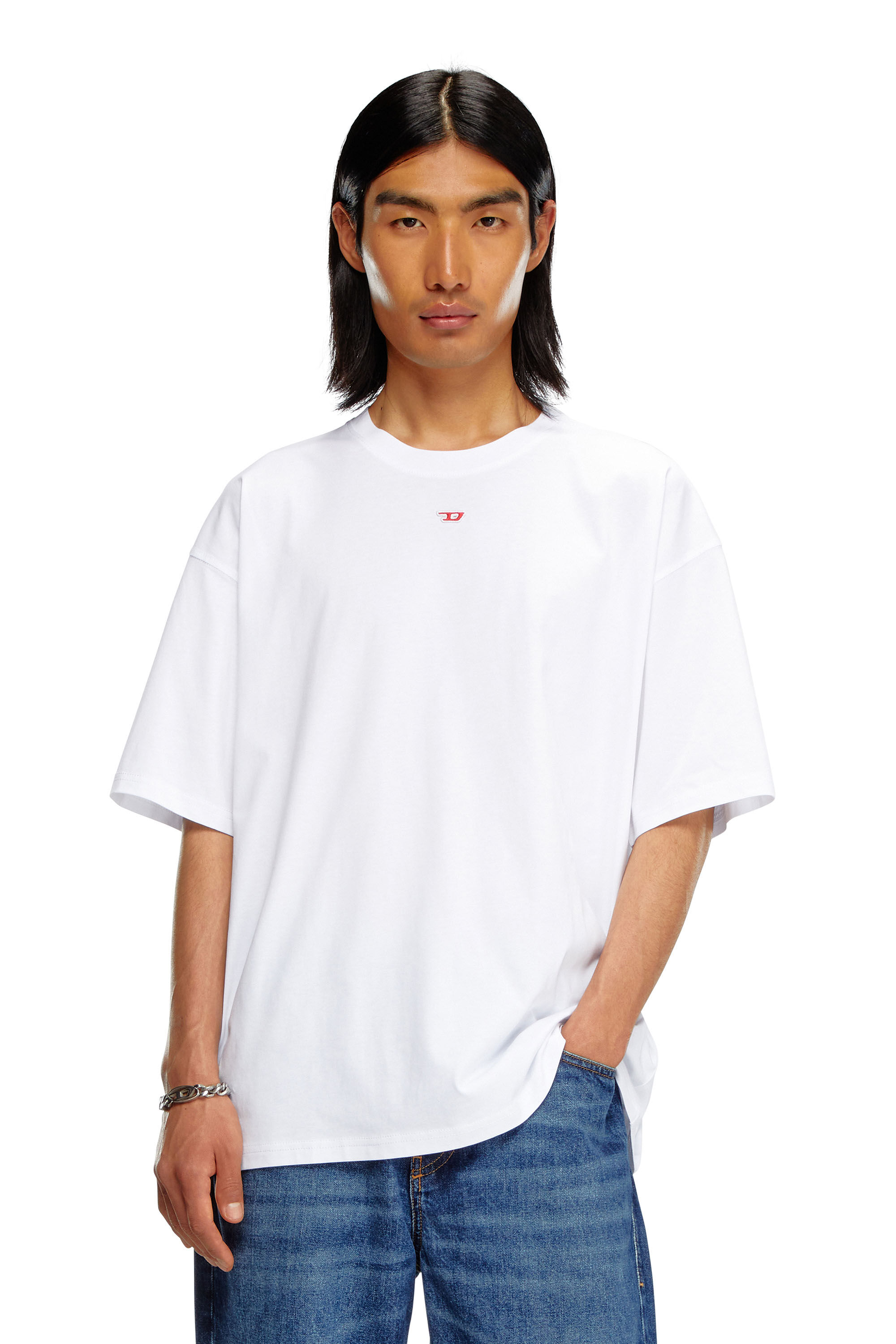 Diesel - T-BOXT-D, Unisex's T-shirt with embroidered D patch in White - 3