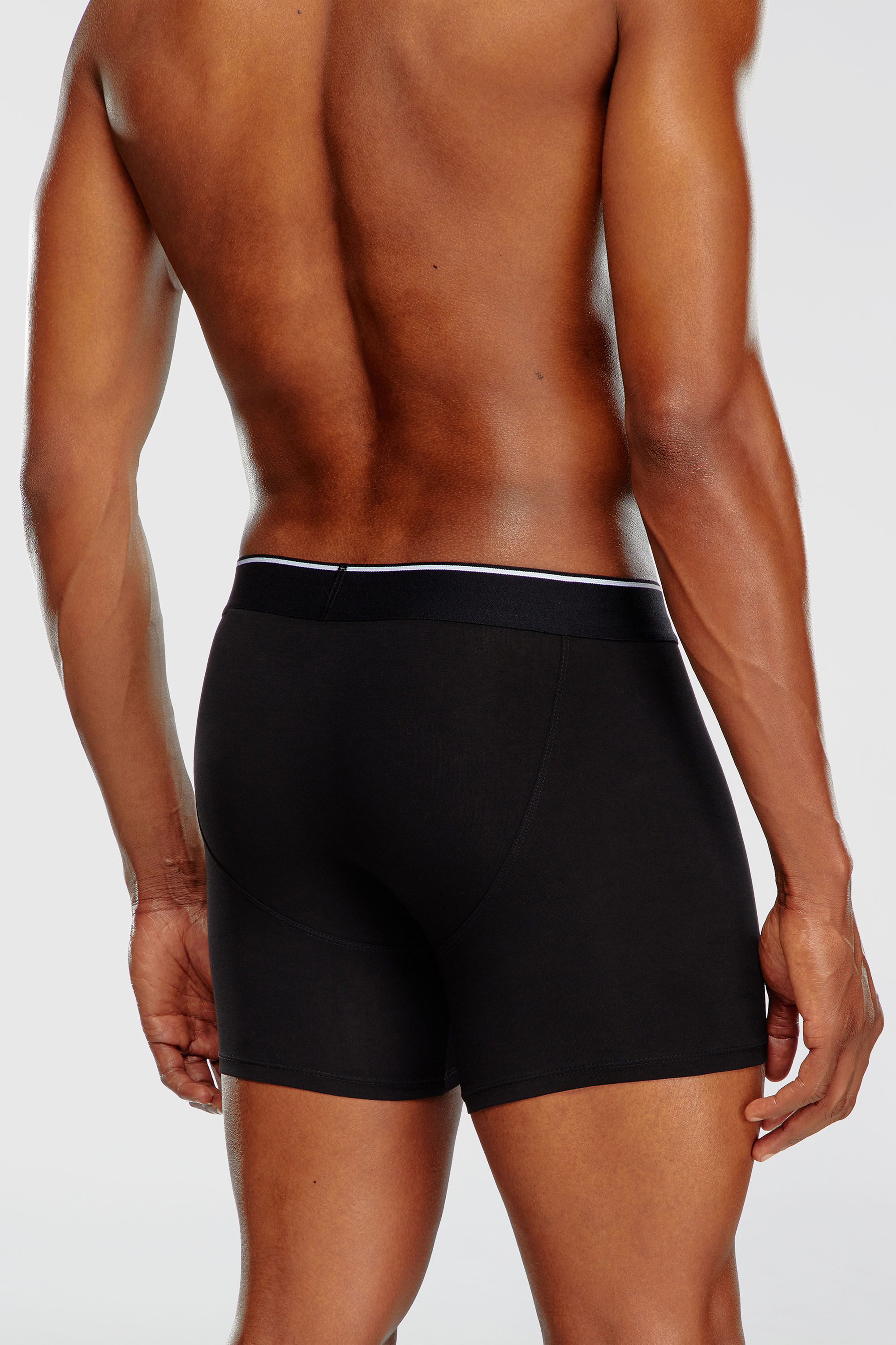Diesel - UMBX-SEBASTIANTHREEPAC, Man's Three-pack of plain long boxer briefs in Black - 4