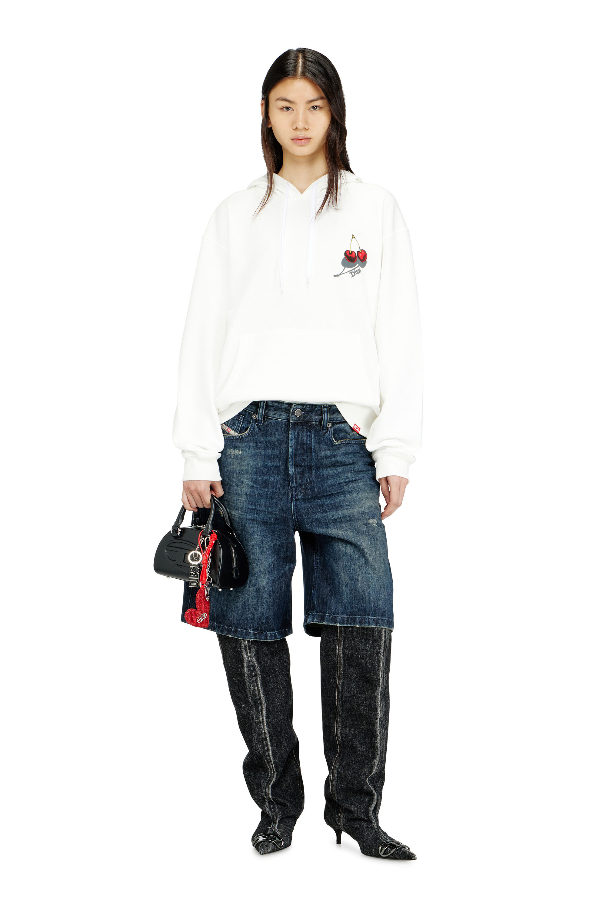 Diesel - SV-S-NORM-HOOD-CHER, Unisex's Hoodie in cotton with cherry graphic in White - 6