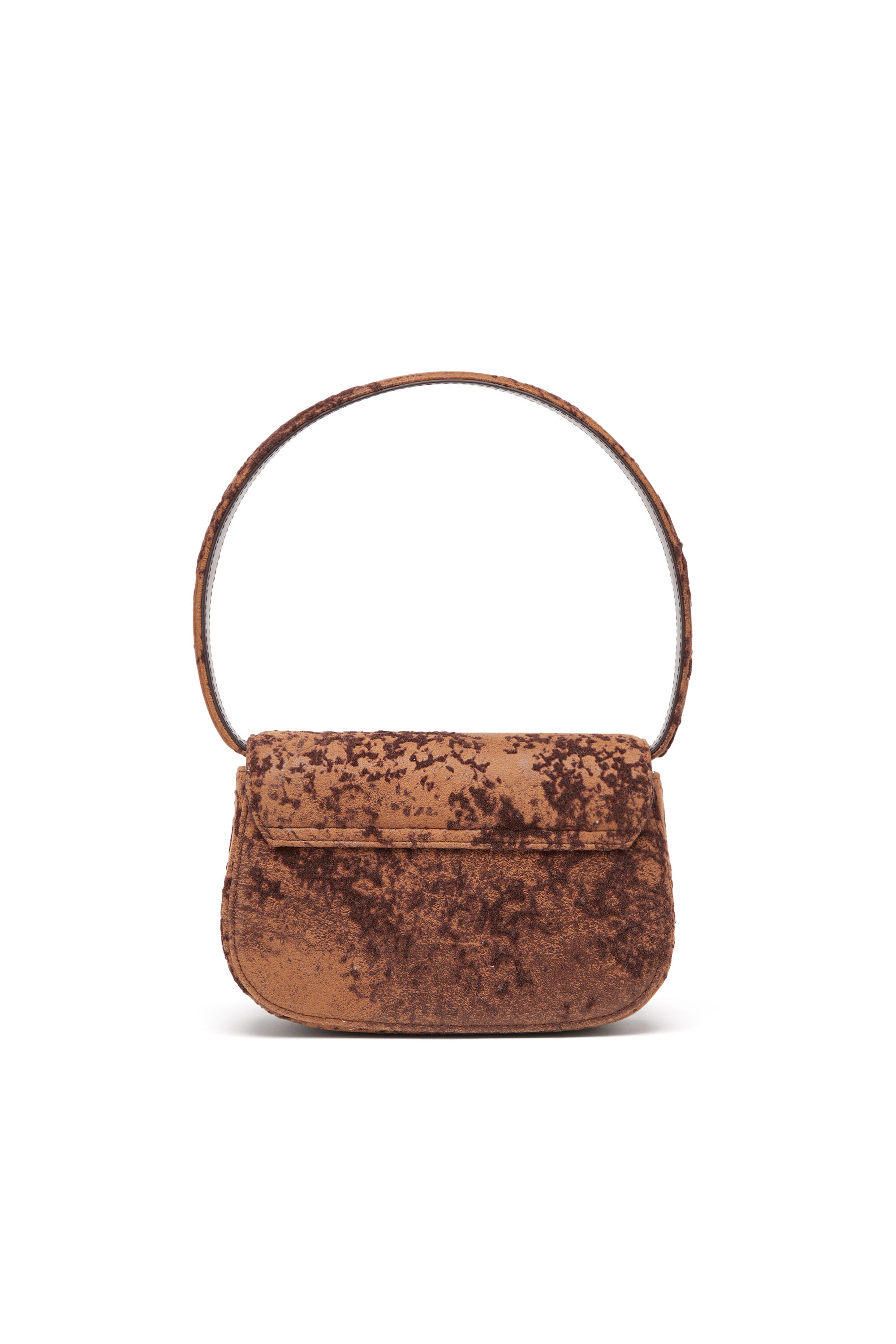 Diesel - 1DR, Woman's 1DR-Iconica borsa a spalla in tessuto floccato in Brown - 3