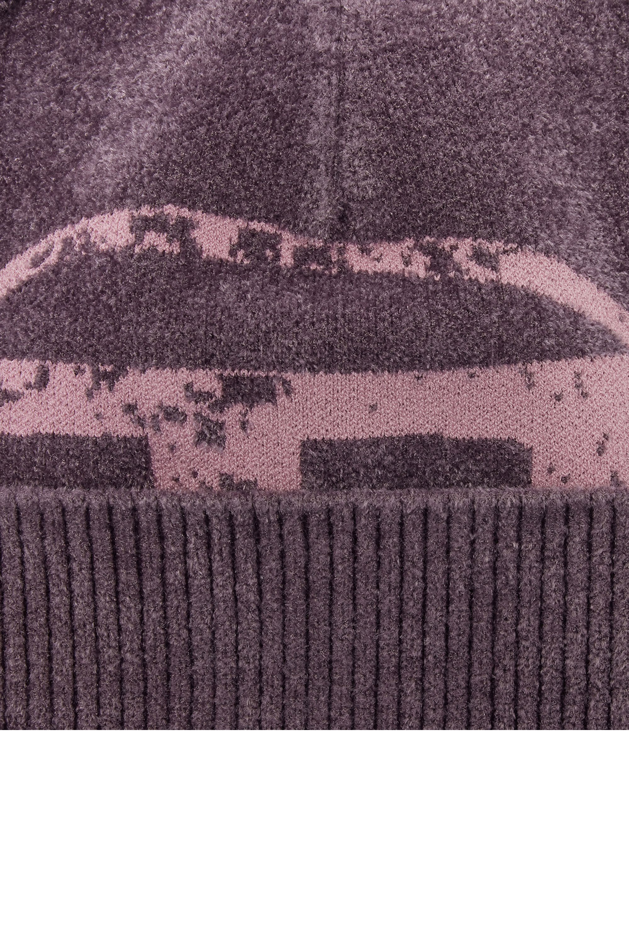 Diesel - K-URIUS, Unisex's Beanie with distressed oval D logo in Violet - 3