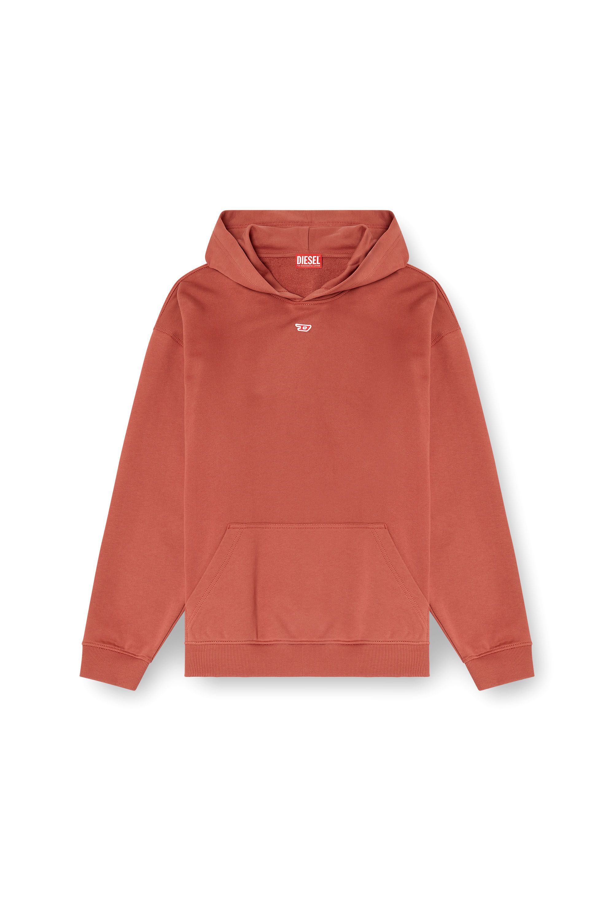 Diesel - S-BOXT-HOOD-D, Man's Hoodie with D logo patch in Red - 2
