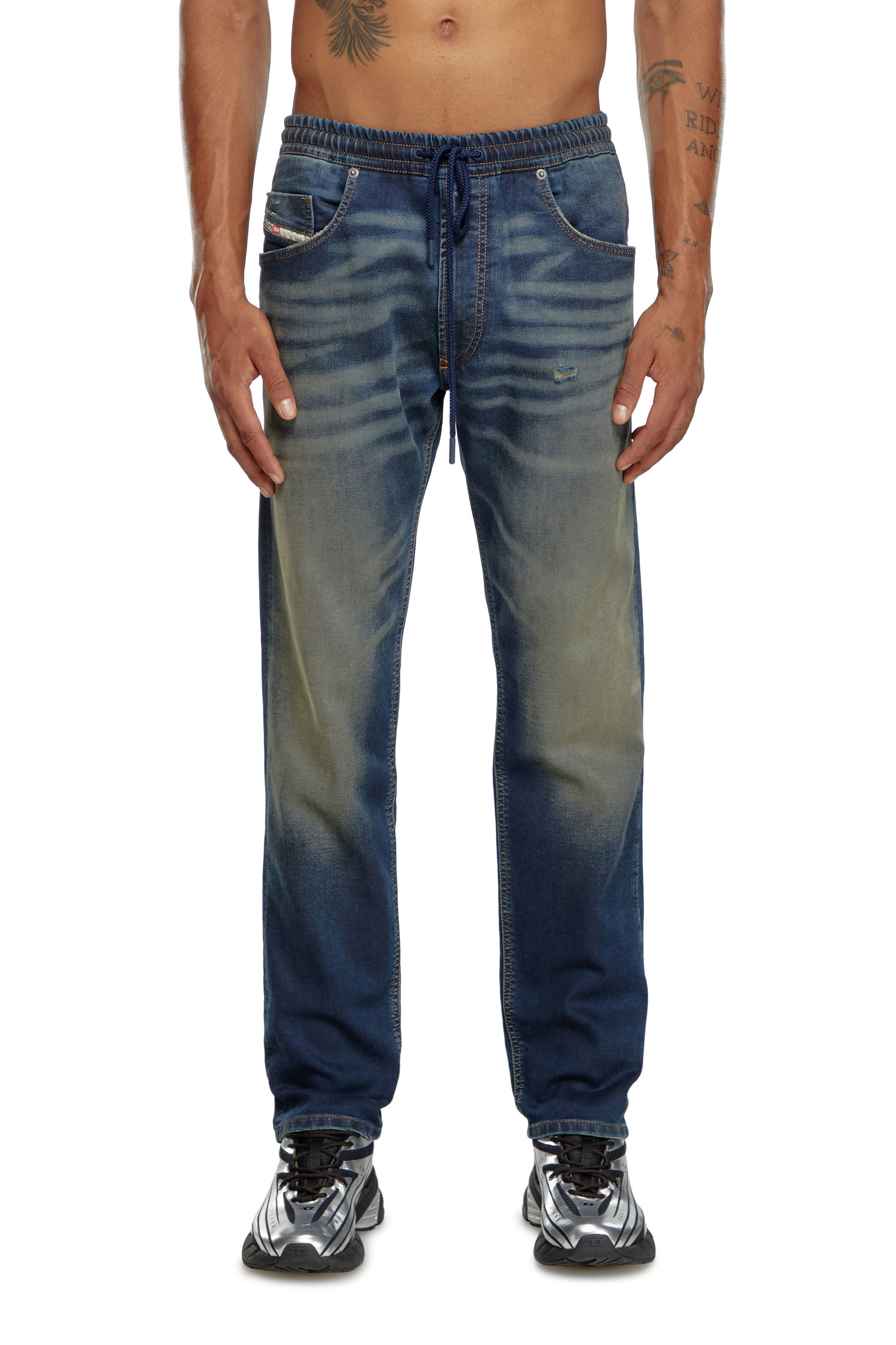 Diesel - Man's Tapered 2030 D-Krooley Joggjeans® 09J34, Dark Blue - 3