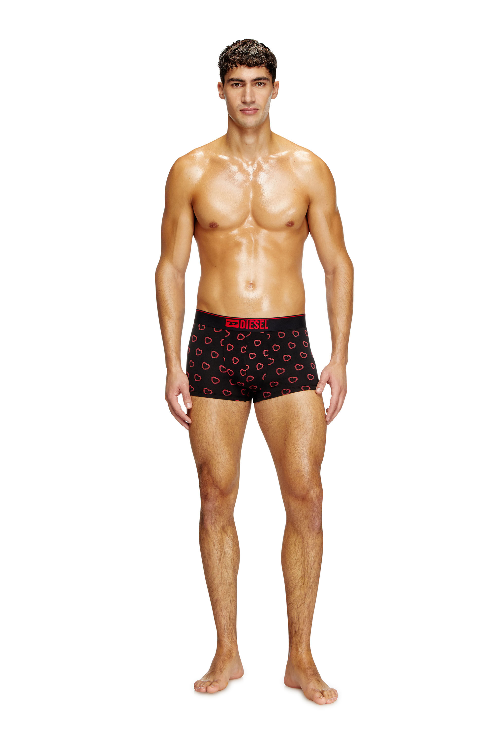 Diesel - DAMIEN-GFT-3PACK, Man's Three-pack boxer briefs with heart motif in Red/Black - 1