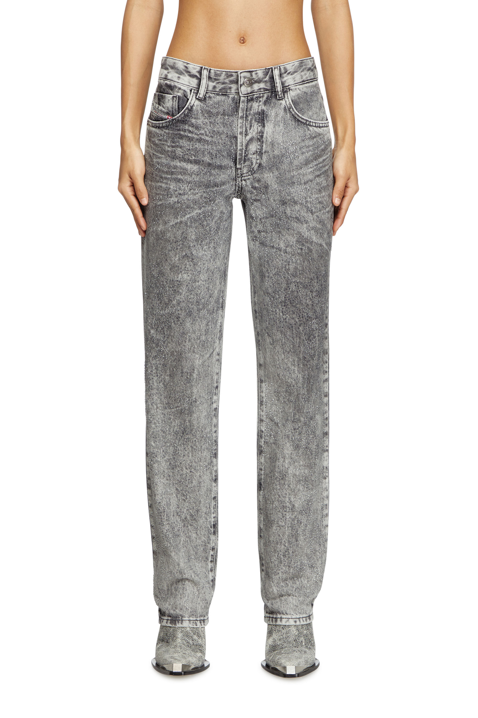 Diesel - Woman's Regular Jeans 1989 D-Mine 0ABCS, Light Grey - 3