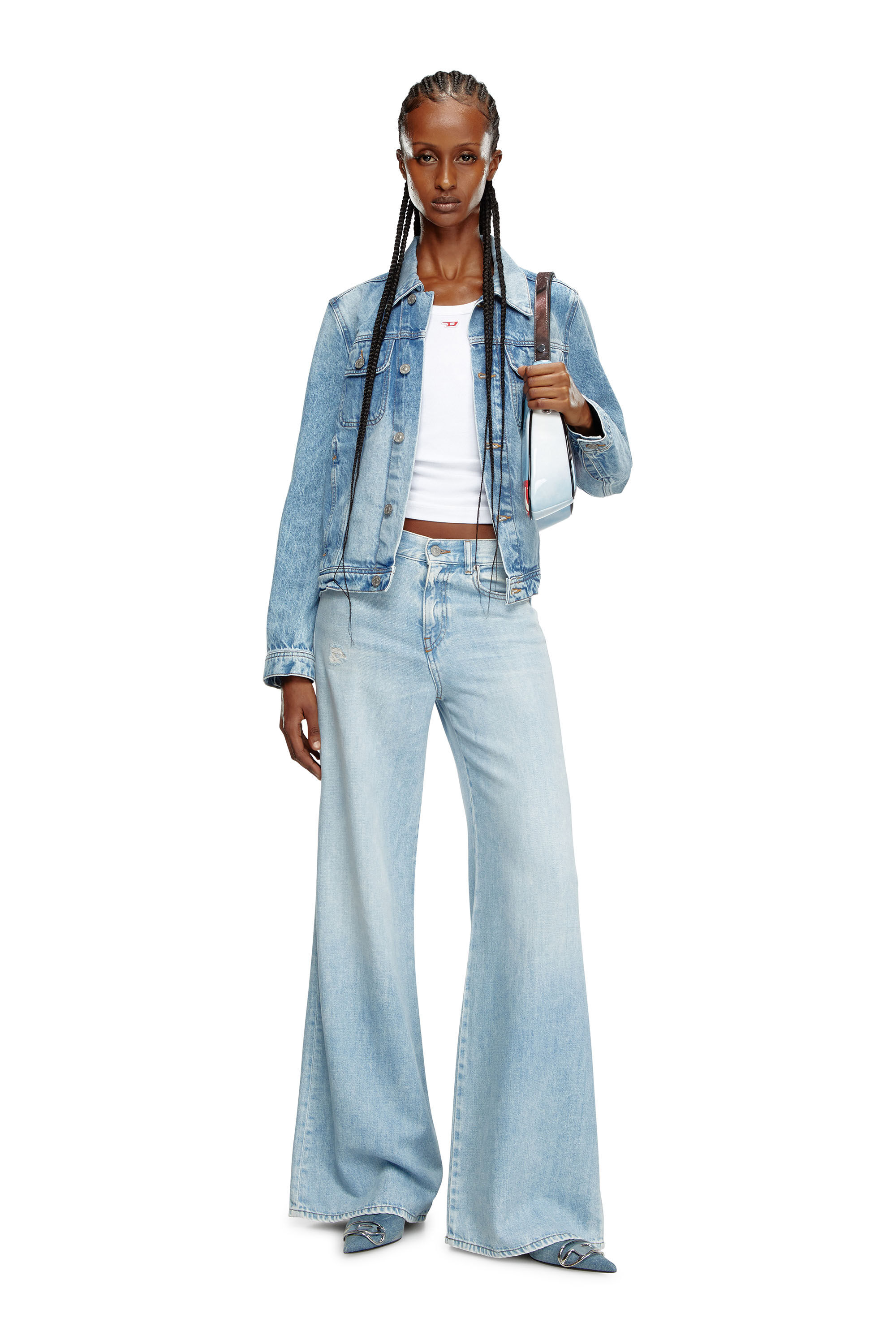 Diesel - Woman Bootcut and Flare Jeans 1978 D-Akemi 068MQ, Light Blue - Image 1