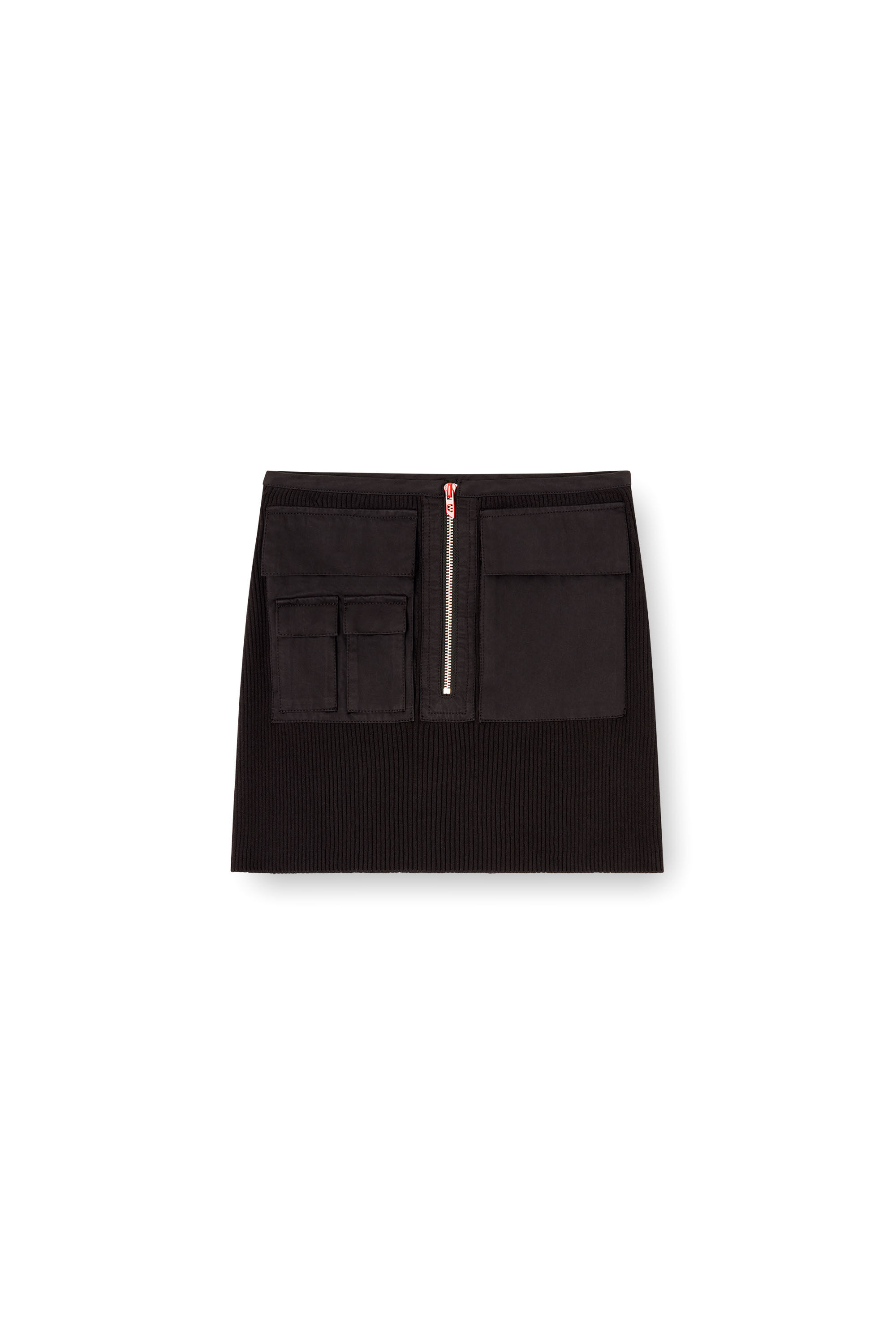 Diesel - M-MERYN-SHORT, Woman's Ribbed mini skirt with cargo pockets in null - 2