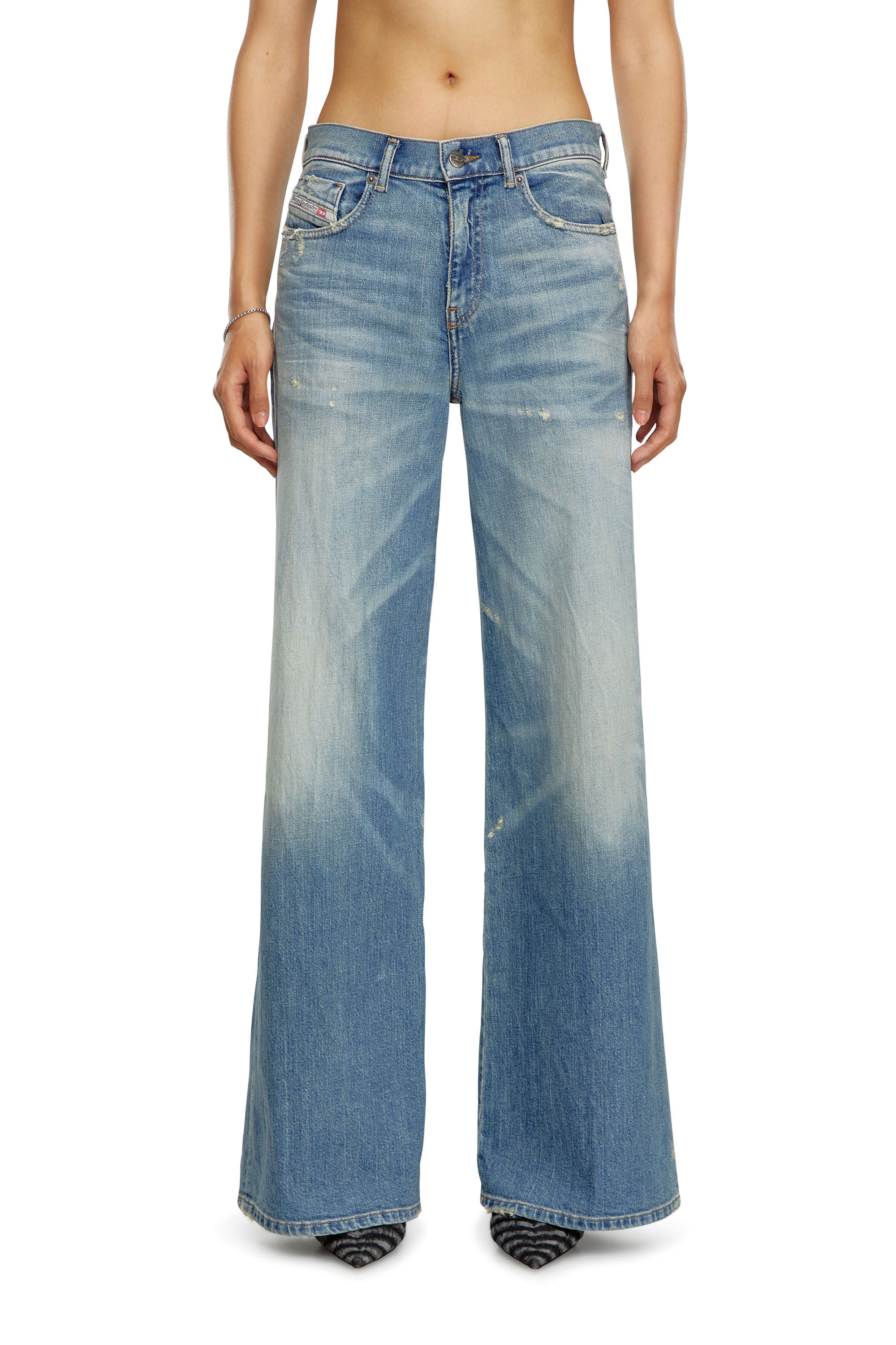 Diesel - Woman Bootcut and Flare Jeans 1978 D-Akemi 09J44, Medium blue - Image 3