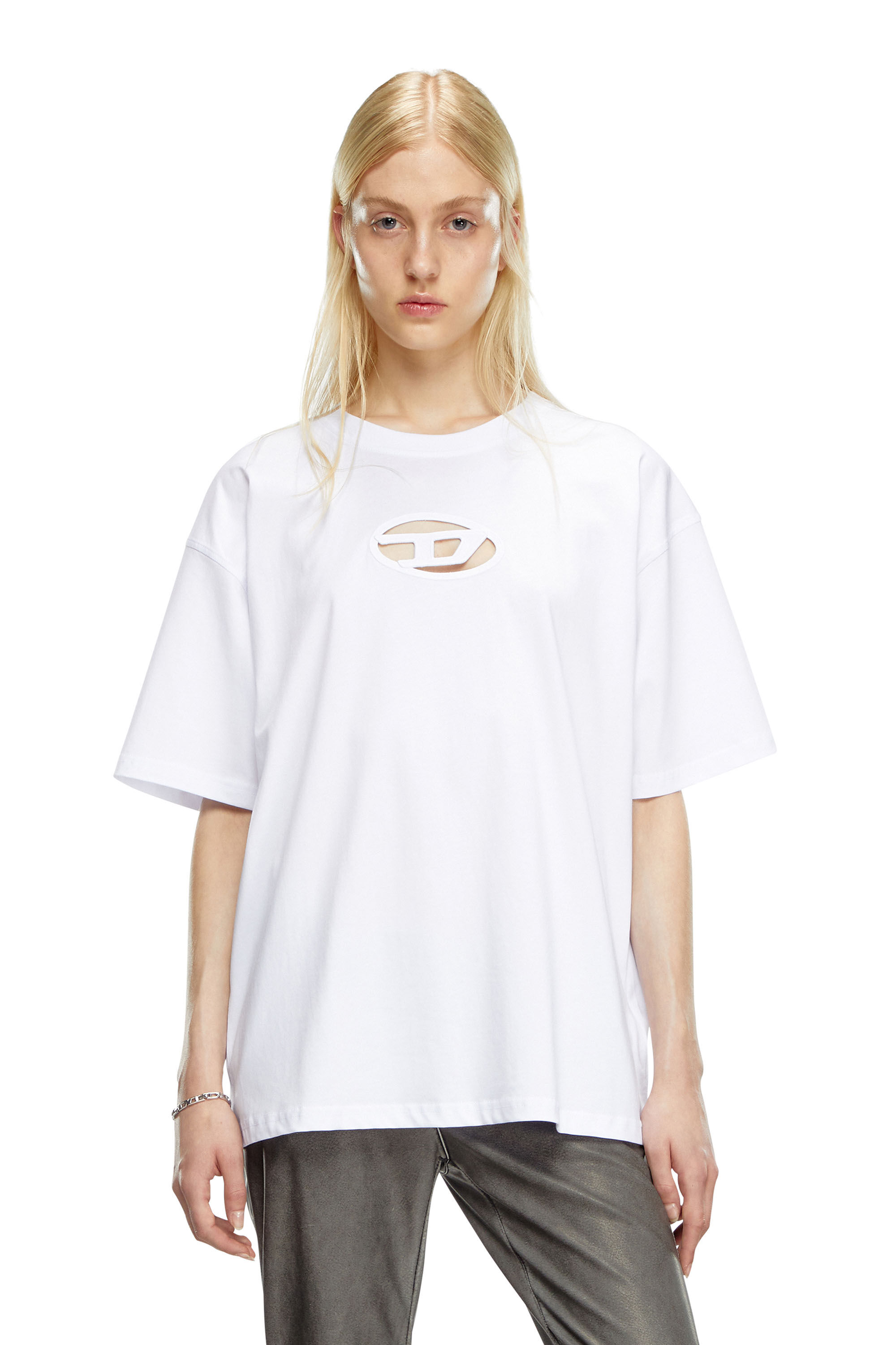 Diesel - T-BOXT-OD, Unisex's T-shirt with embroidered Oval D in White - 5