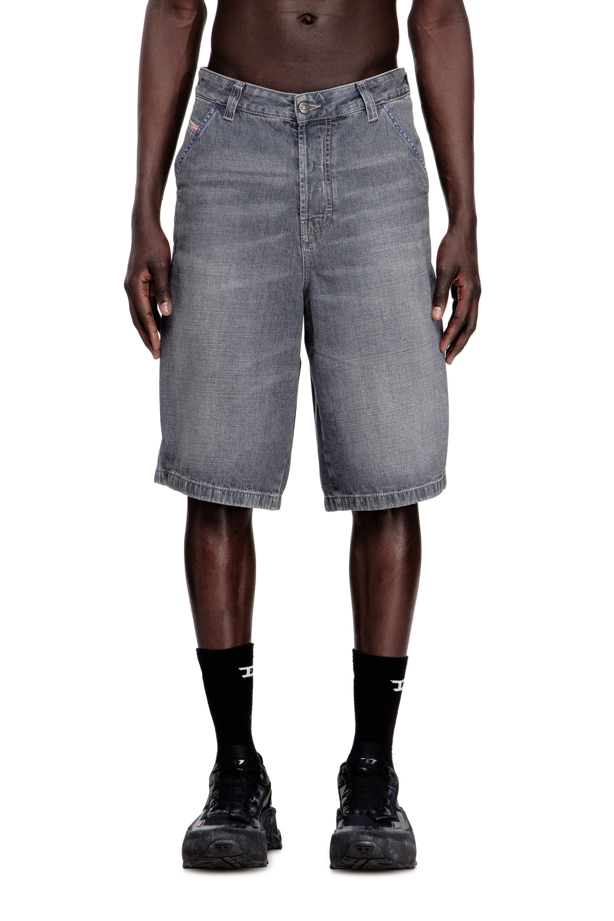 Diesel - D-LIVERY-W-SHORT, Man's Relaxed-fit denim shorts in Grey - 3