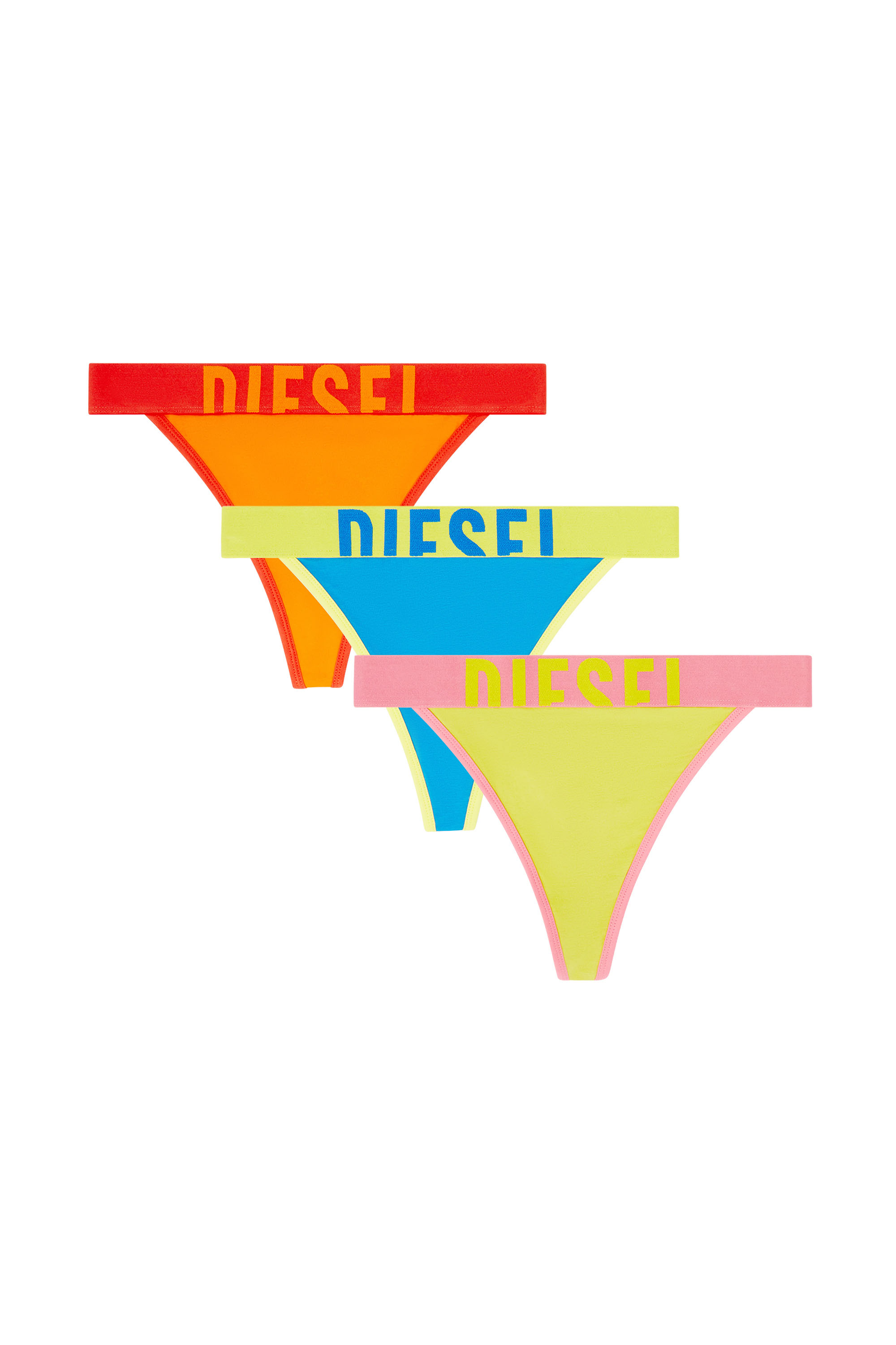 Diesel - MARIANNA-D-POP-3PACK, Woman's Three-pack stretch cotton multicolour thongs in Multicolor - 1