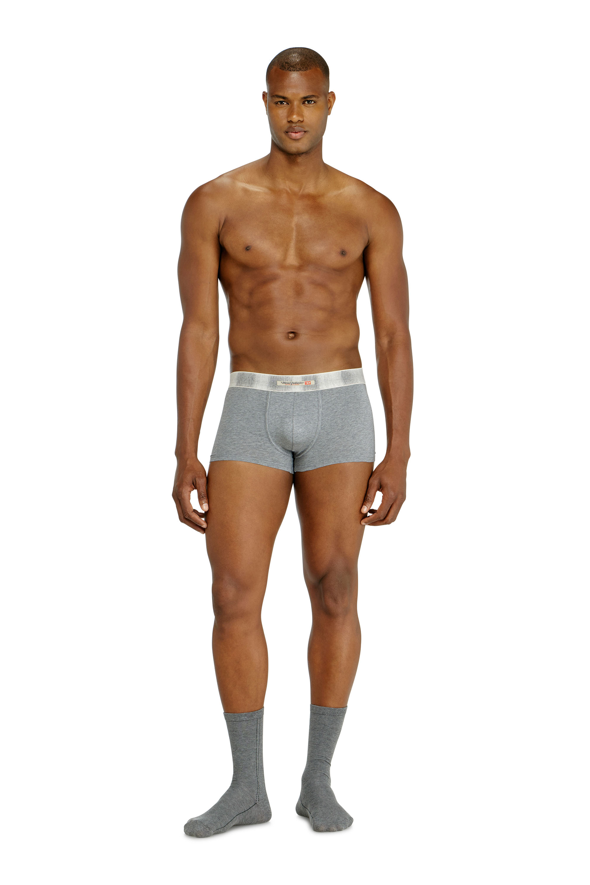 Diesel - DAMIEN-DNM-3PACK, Man's Three-pack of stretch cotton boxer briefs with satin waistband in Multicolor/Grey - 2