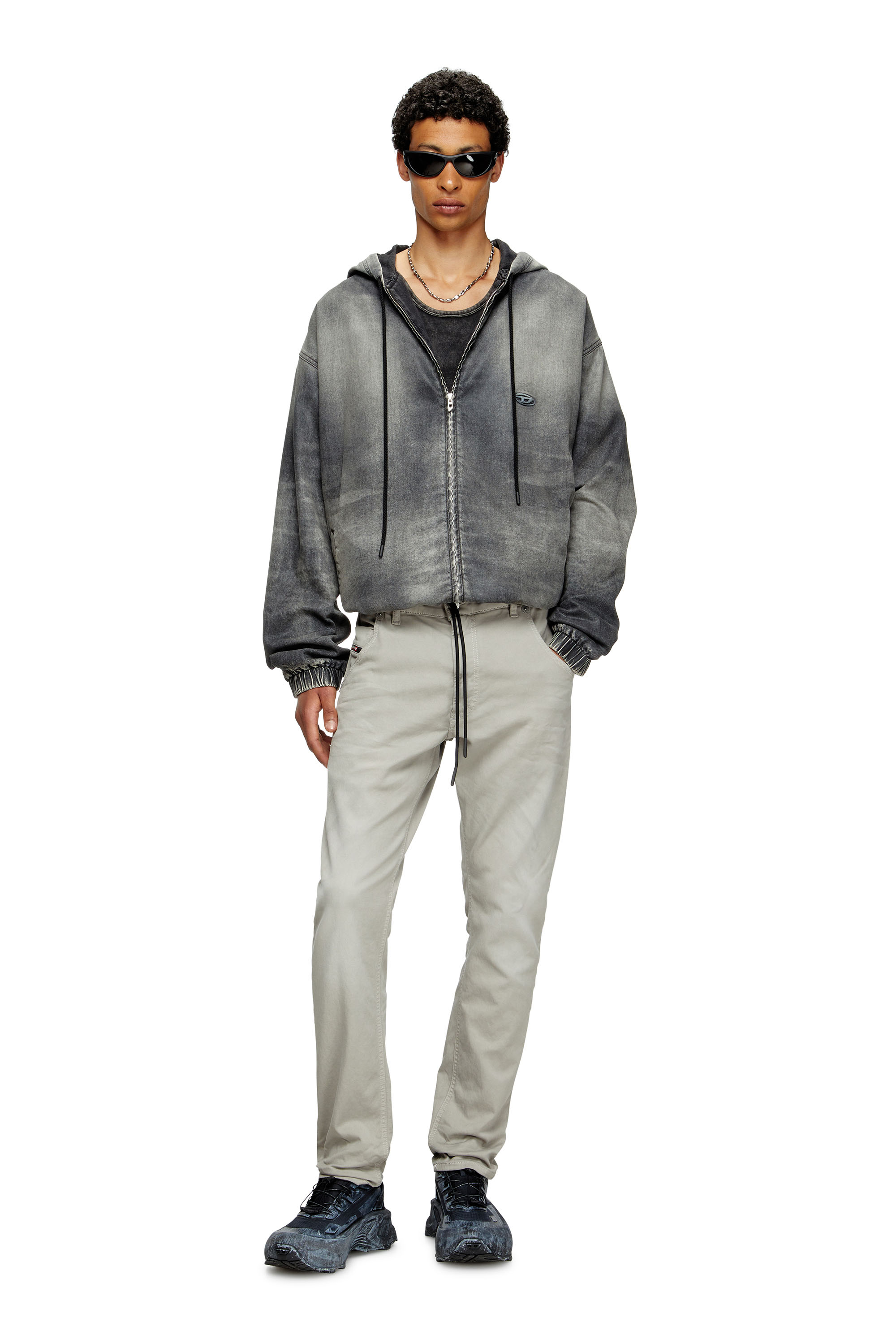 Diesel - Man's Regular 2032 D-Krooley Joggjeans® 0670M, Light Grey - 1