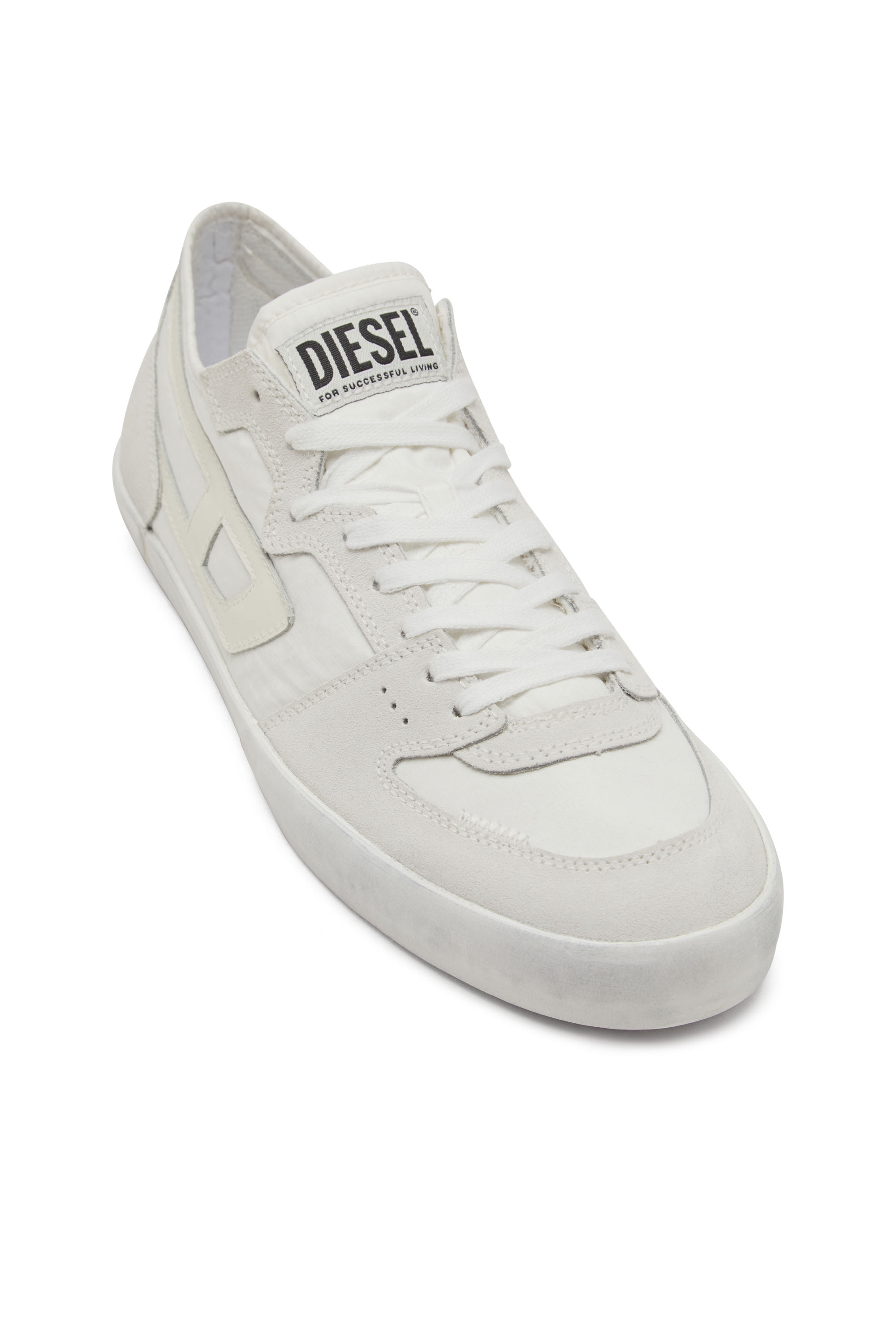 Diesel - S-LEROJI D-1 LOW, Man's S-Leroji D-Sneakers in padded ripstop and suede in White - 4