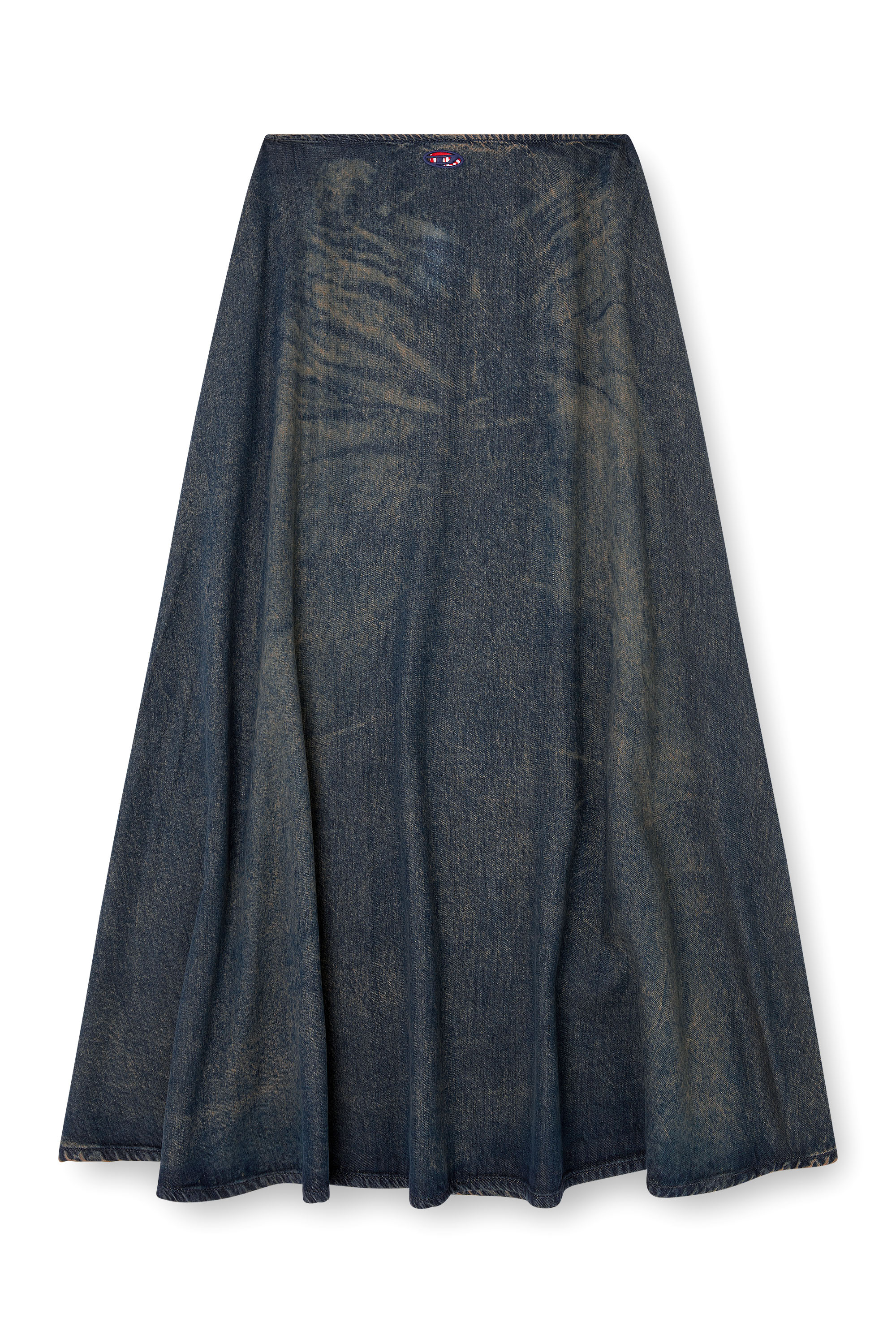 DE-ANNIE-S, Blue Diesel - DE-ANNIE-S, Woman's Full skirt in fluid dirt-effect denim in Blue - 2