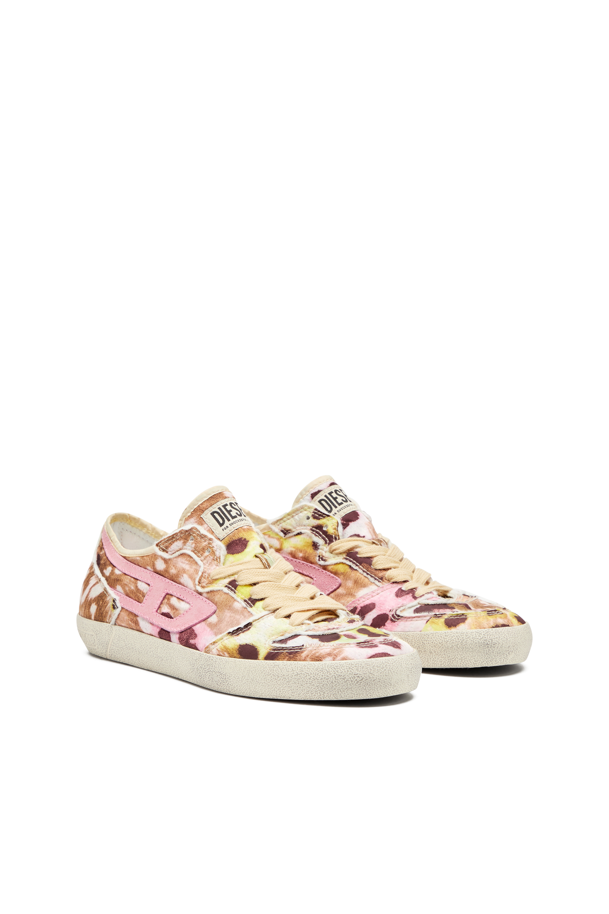 Diesel - S-LEROJI D-1 LOW W, Woman's S-Leroji D-Distressed sneakers in printed nylon in Multicolor - 2