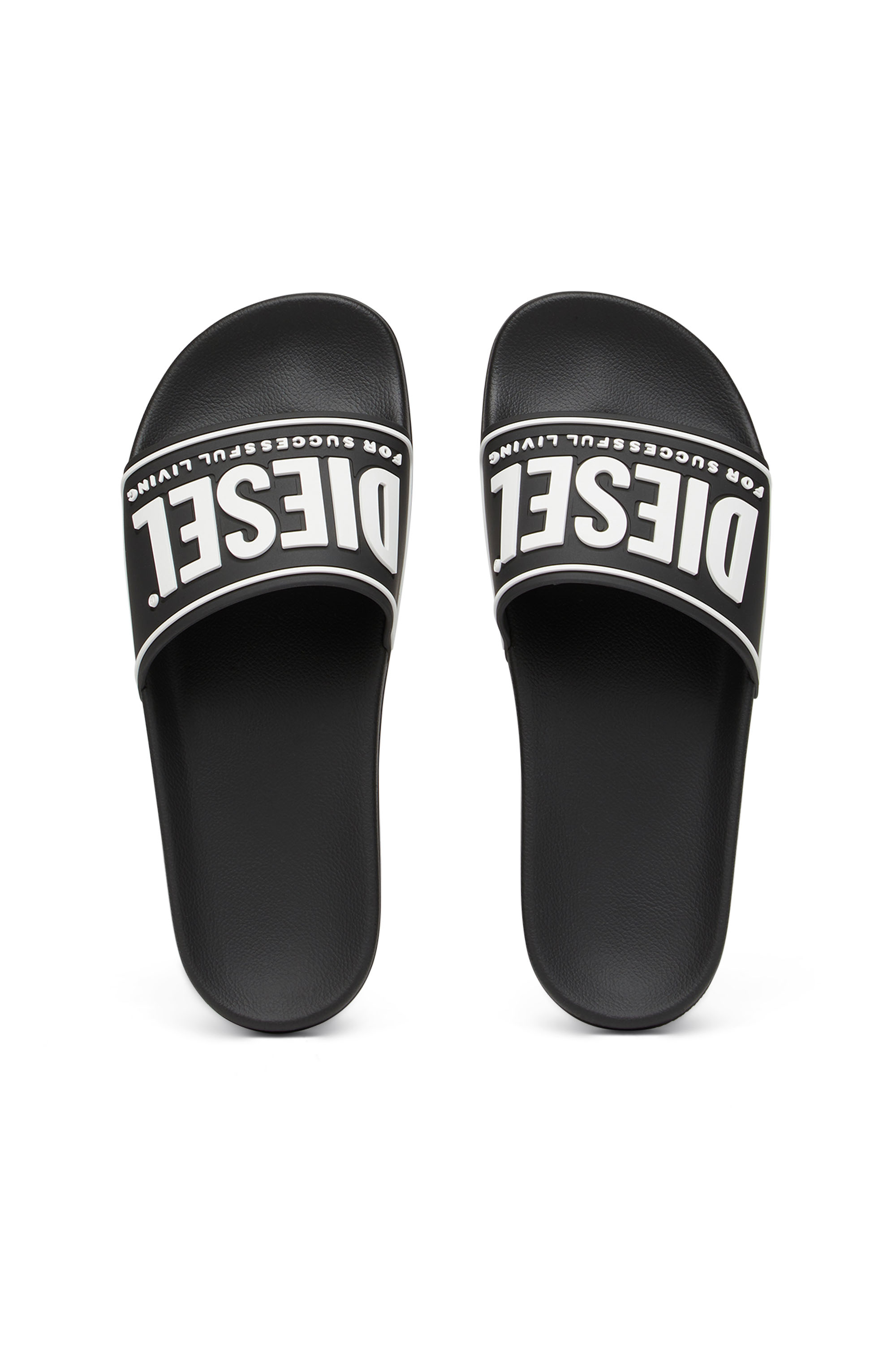 Diesel - SA-MAYEMI CC W, Woman's Sa-Mayemi-Rubber slides with embossed logo in Black - 4
