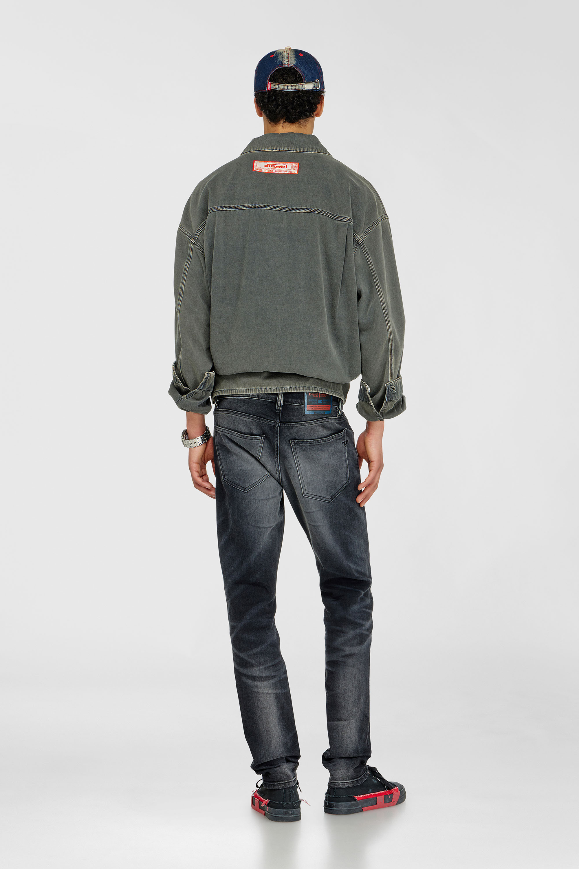 Diesel - Man's Slim Jeans 2019 D-Strukt 09P38, Black/Dark grey - 3